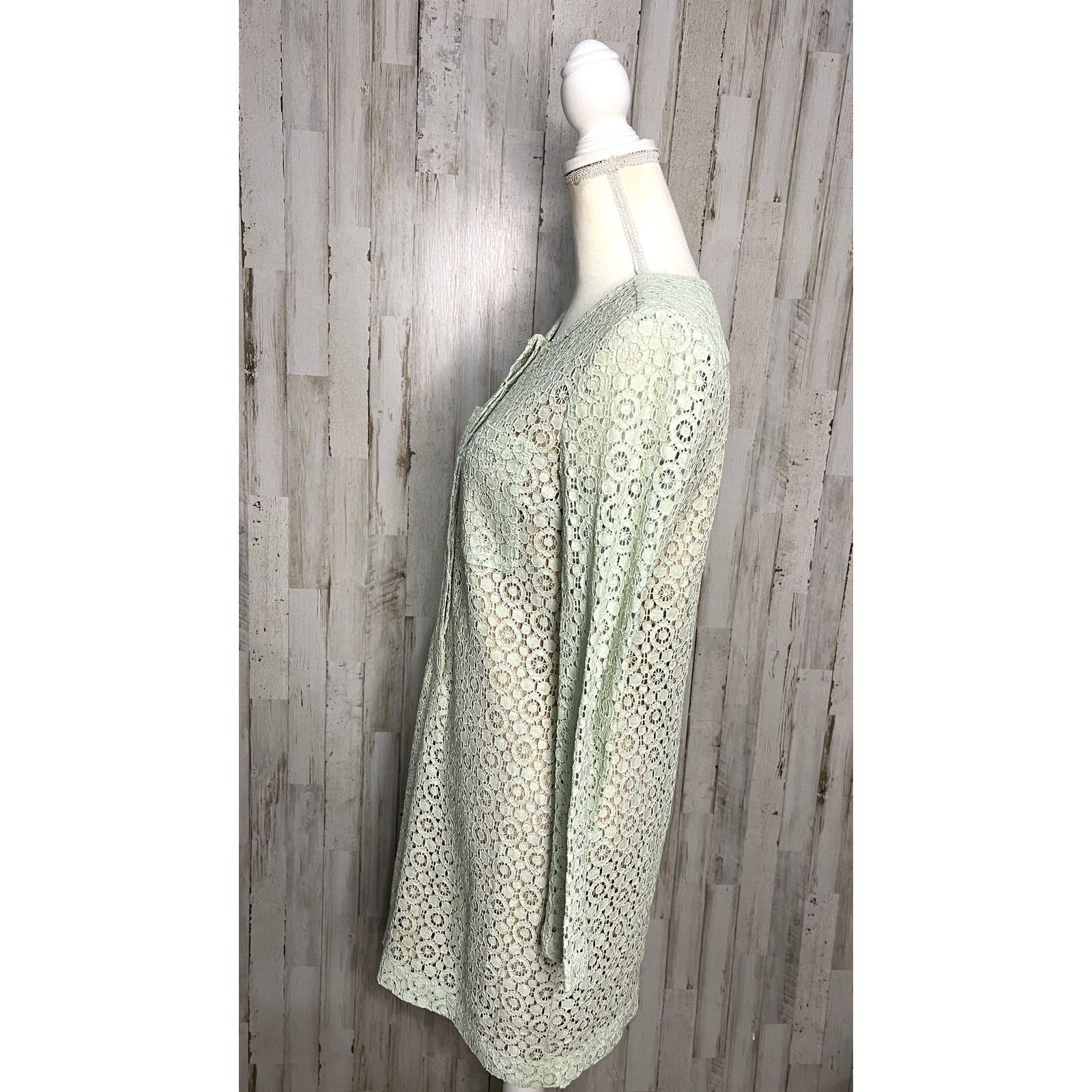 Victoria Beckham Victoria Beckham Small Green Lace Shift Dress Size S / US 4 / IT 40 - 5 Thumbnail