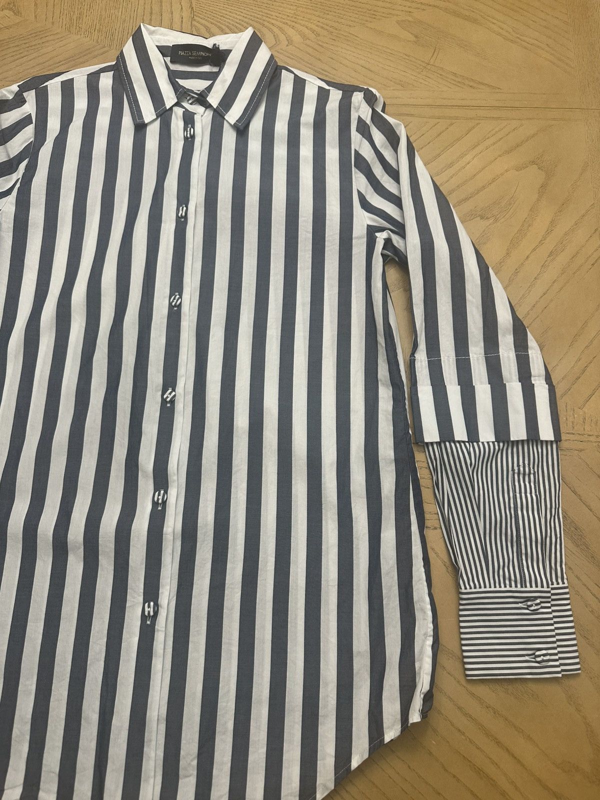 Piazza Sempione PIAZZA SEMPIONE Striped Shirt Blue and white Size M / US 6-8 / IT 42-44 - 2 Thumbnail