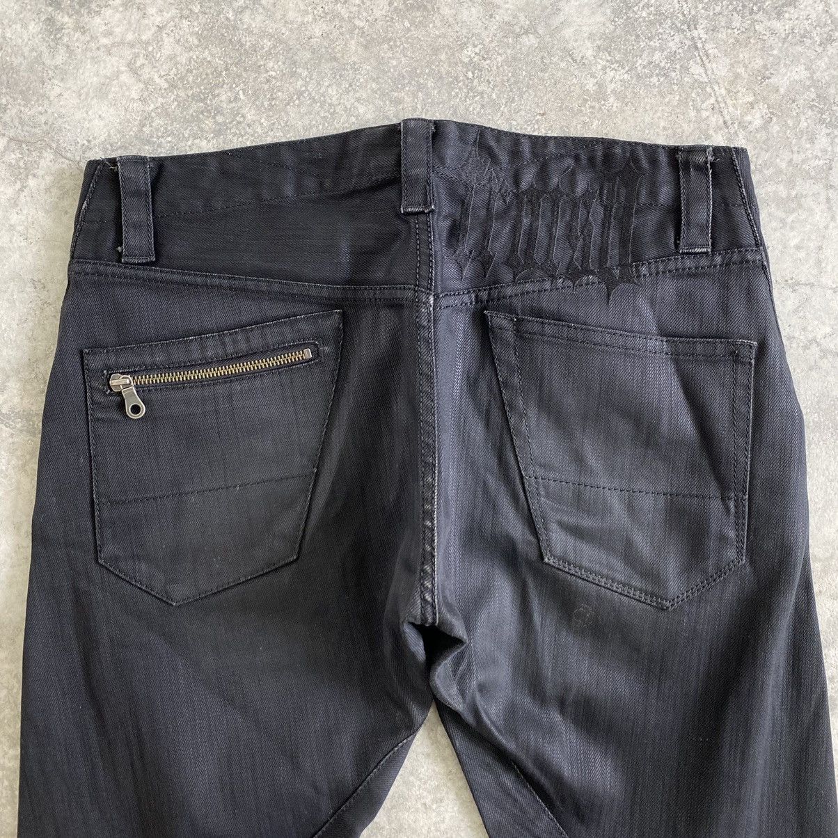 Japanese Brand Vintage Troiso Japan Curved Leg Coated Black Jeans Size US 31 - 18 Thumbnail