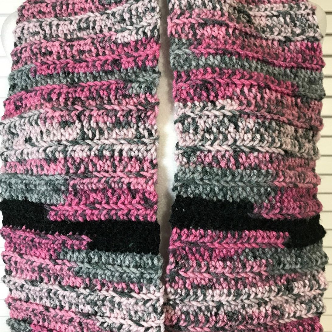 Handmade NWT Handmade Crocheted Gray Multicolor Beanie & Scarf 45” Size ONE SIZE - 4 Thumbnail