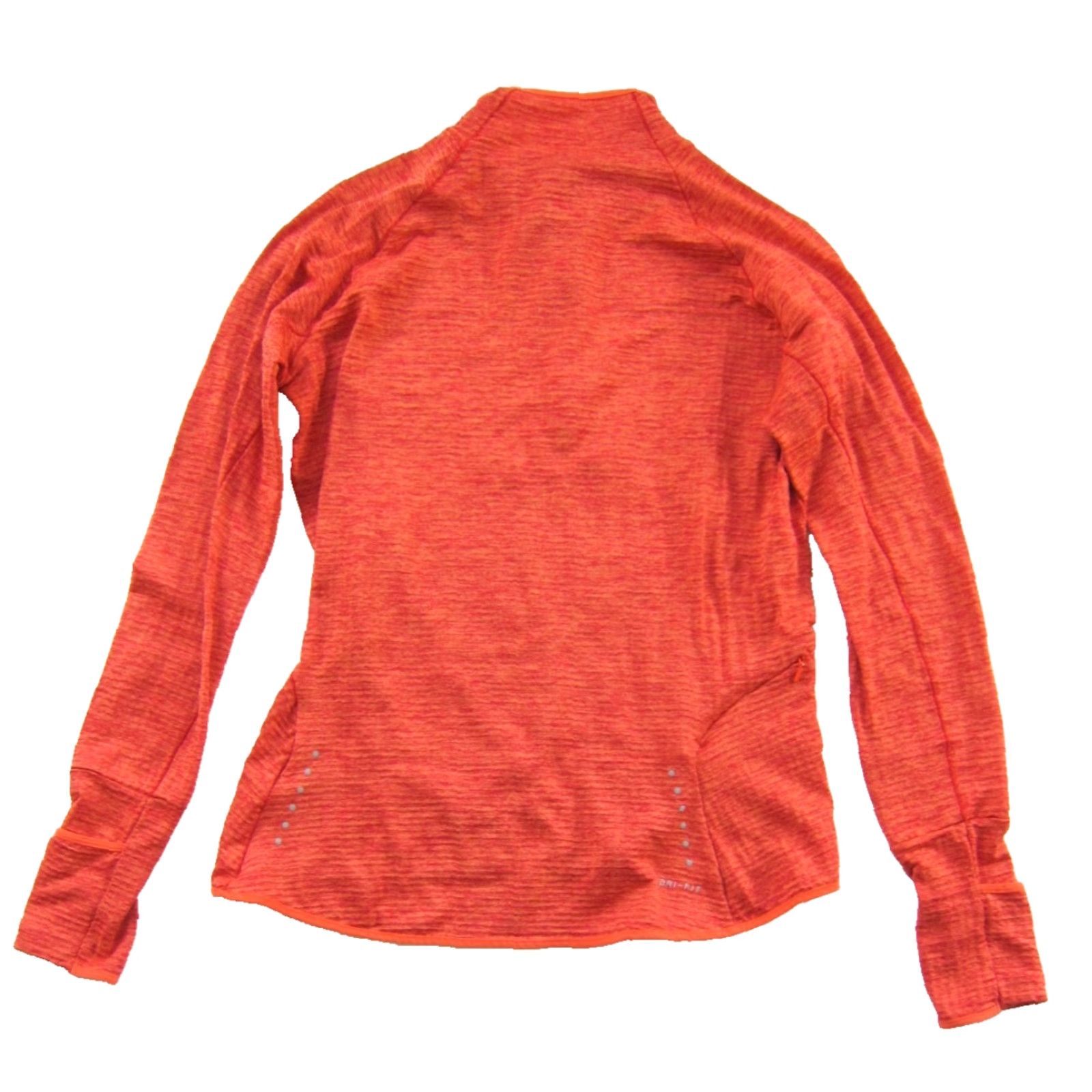 Nike Nike Dri-Fit Orange Stretch 1/4 Zip Pocket Run Workout Long Sleeve Top Women M Size M / US 6-8 / IT 42-44 - 2 Thumbnail