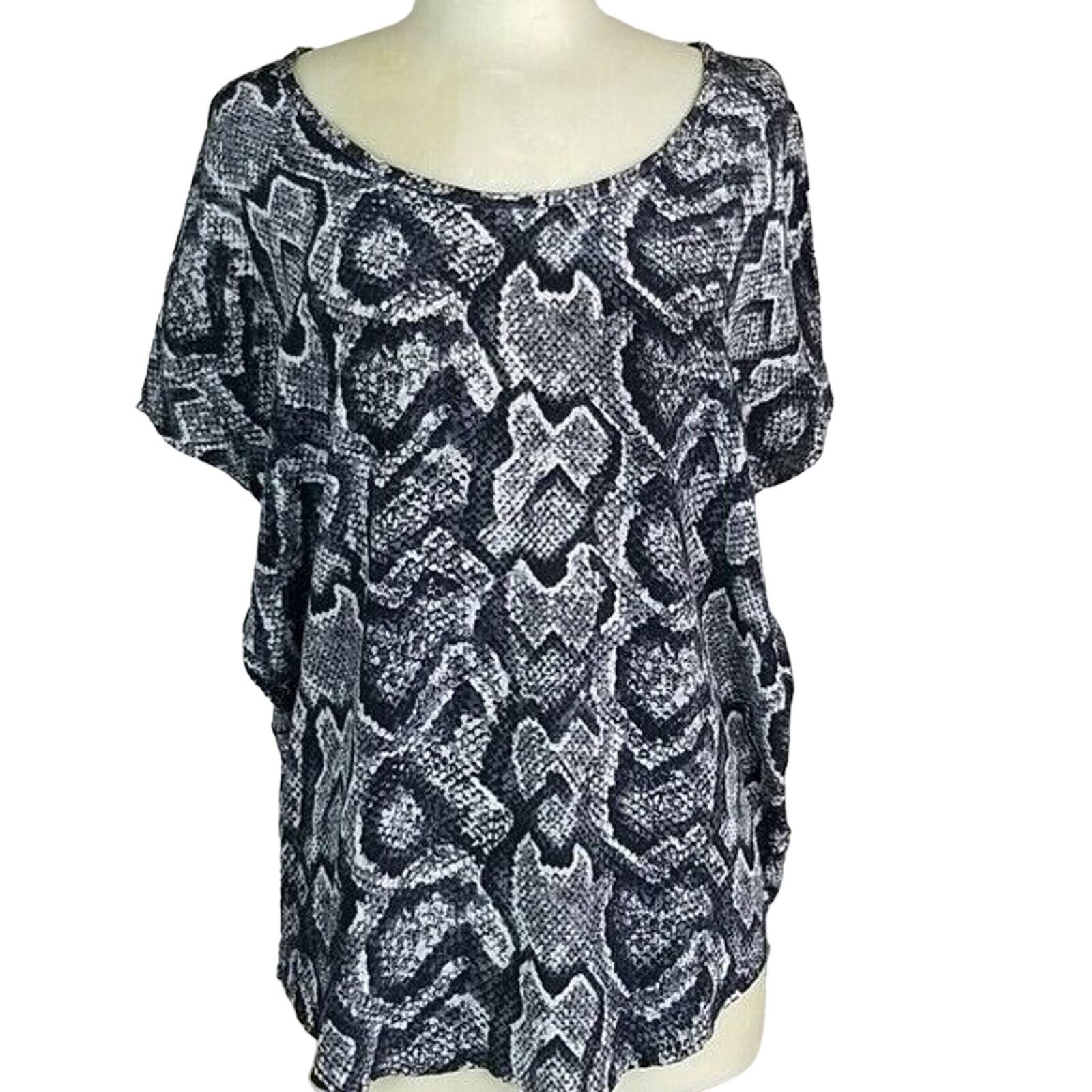 Joie Joie Silk Blouse Women XS Gray Snakeskin Print SS Round Size XS / US 0-2 / IT 36-38 - 1 Thumbnail