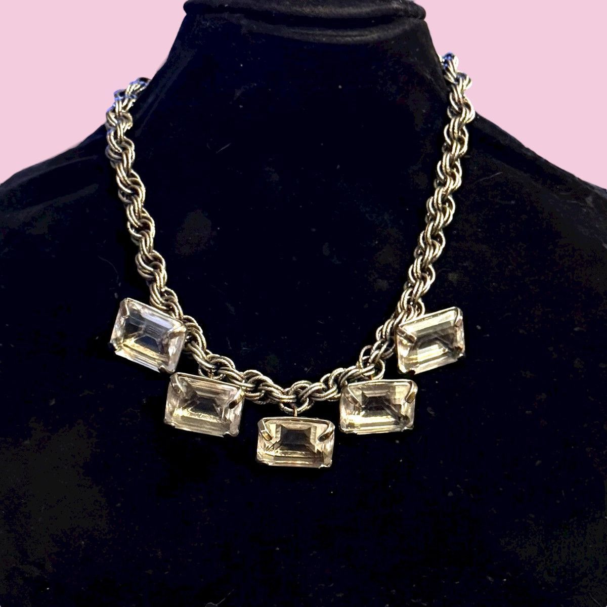 Other Lulu Frost chunky cable link clear stone statement necklace Size ONE SIZE - 1 Thumbnail
