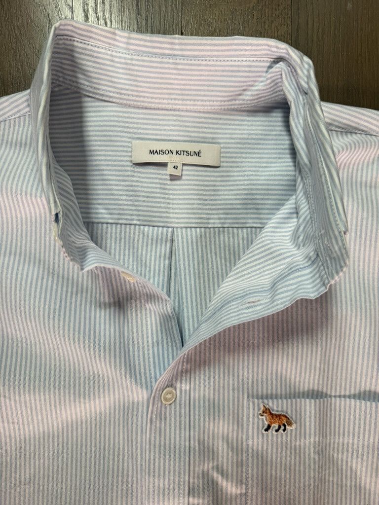 Maison Kitsune Maison Kitsuné striped oxford button down shirt (L / 42) Size US L / EU 52-54 / 3 - 2 Thumbnail