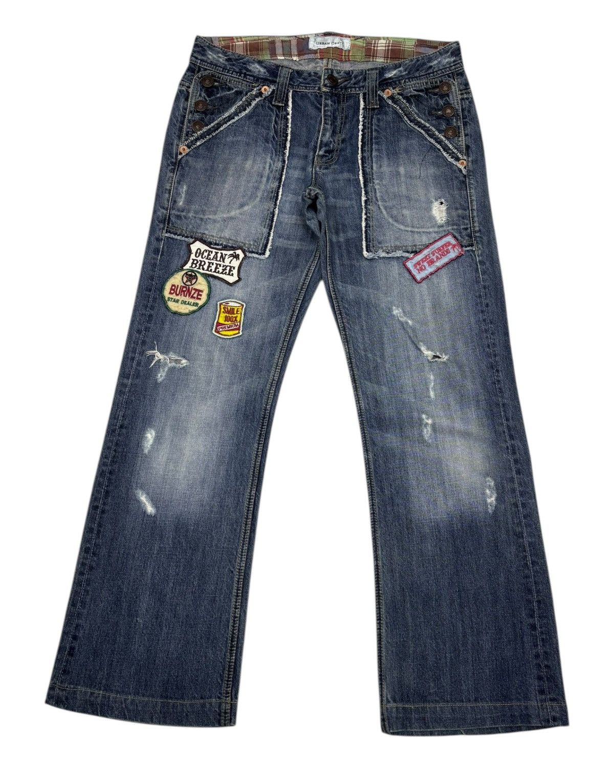 Hysteric Glamour Vintage Flared Jeans Urban Craft Patches Jeans Size US 32 / EU 48 - 1 Thumbnail