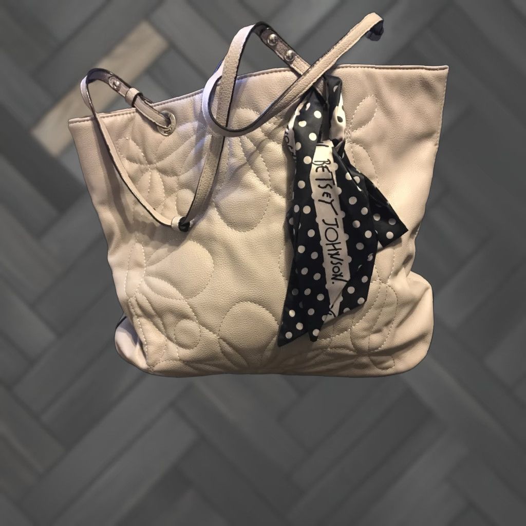 Betsey Johnson Betsey Johnson Purse Large Shoulder Bag Faux Leather Light Gray Women Large Size ONE SIZE - 1 Thumbnail