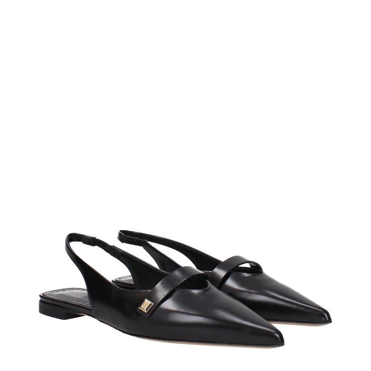 Max Mara ob1o1e1124 Leather Sandals in Black Size US 9.5 / IT 39.5 - 2 Thumbnail