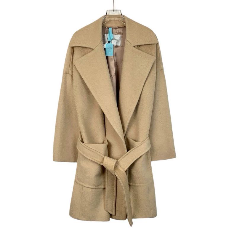 Max Mara Max Mara Brown Camel Fleece Lapel Belt Coat Size S / US 4 / IT 40 - 1 Thumbnail