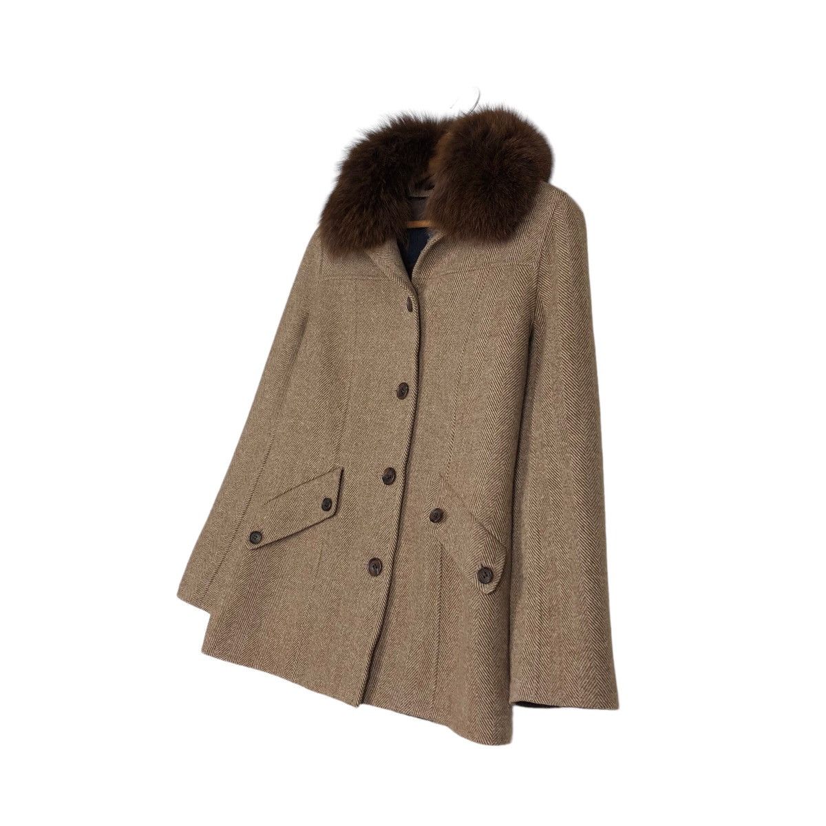 Burberry 🔥Vintage Wool Jacket Burberry Nova Check Mink Fur Collar Size US M / EU 48-50 / 2 - 2 Thumbnail