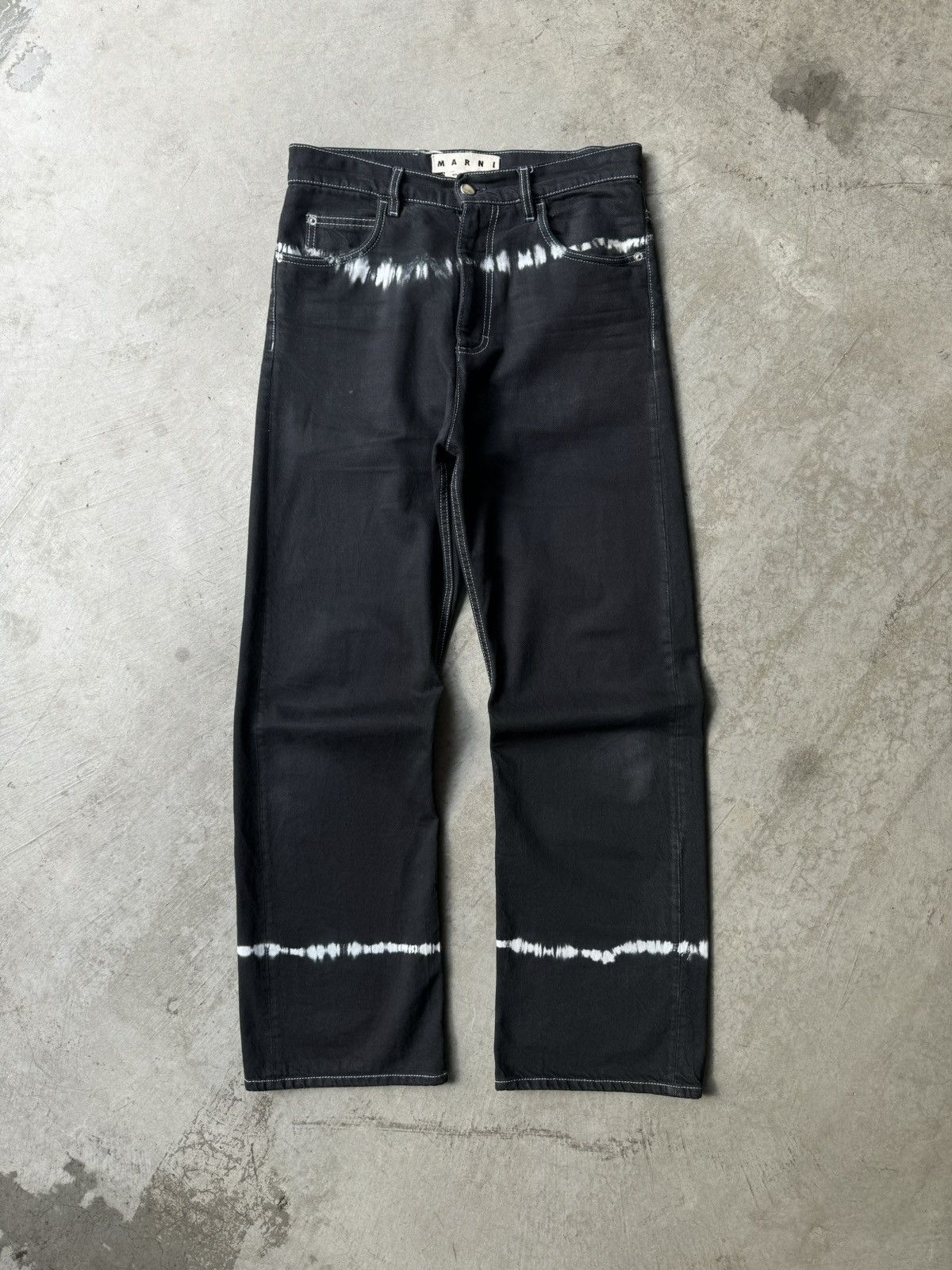 Image of Marni Tie Dye Trousers in Black, Men's (Size 30)