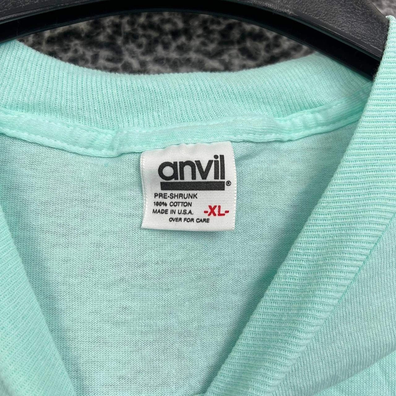 Anvil Vintage Circle Bell Shirt Men XL Blue Anvil Short Sleeve Size US XL / EU 56 / 4 - 4 Thumbnail