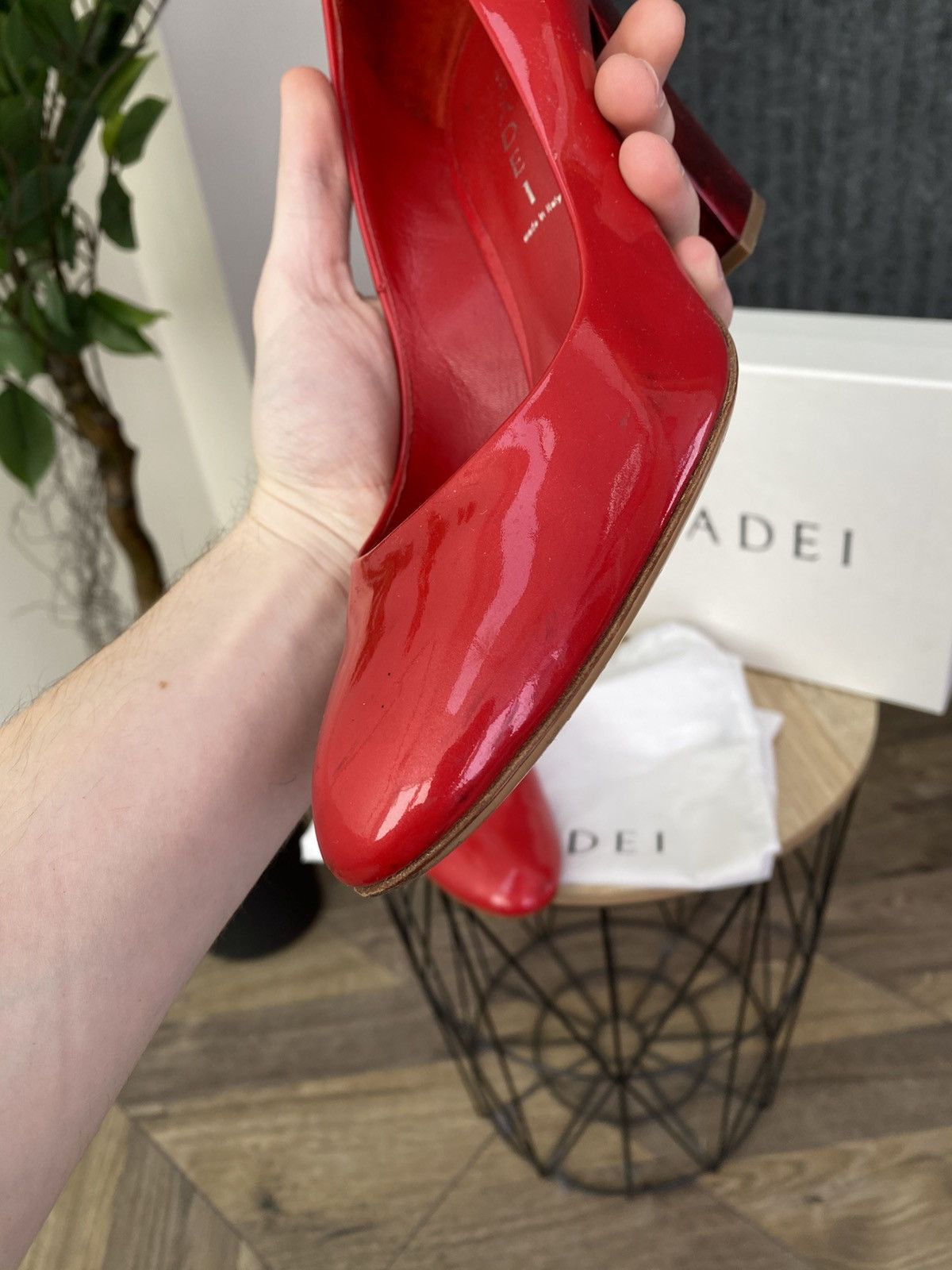 Casadei Casadei Red Patent Leather Pumps Heel Designer High Heels Size US 9 / IT 39 - 11 Thumbnail