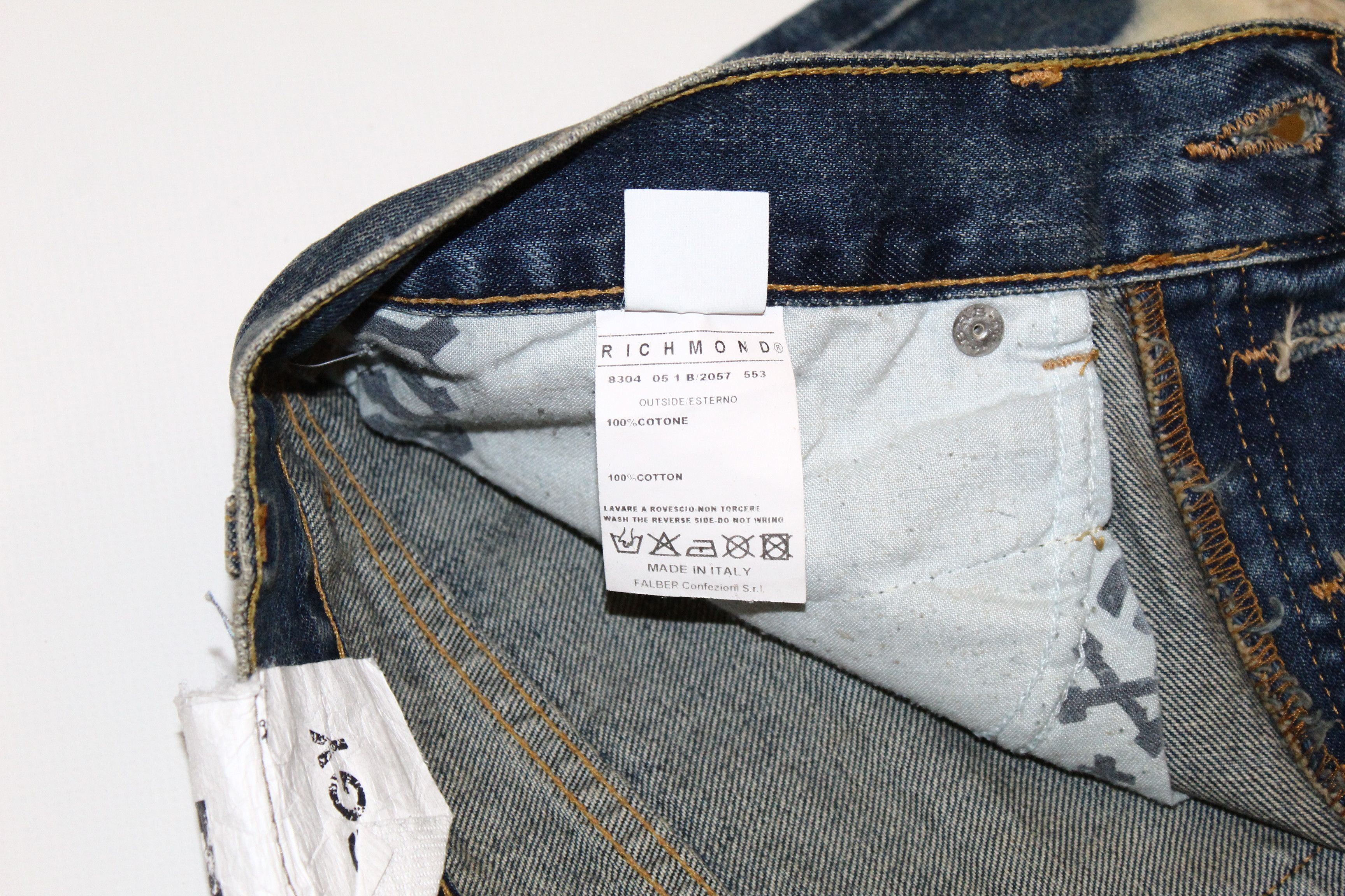 John Richmond Richmond Denim Baggy Distressed Punk Grunge Jeans Size US 32 / EU 48 - 6 Thumbnail
