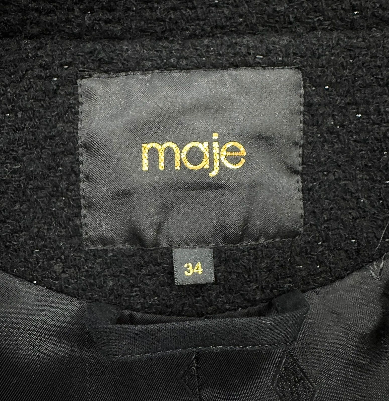 Maje Maje Wool Tweed Coat Belted size 34 Size XS / US 0-2 / IT 36-38 - 14 Thumbnail