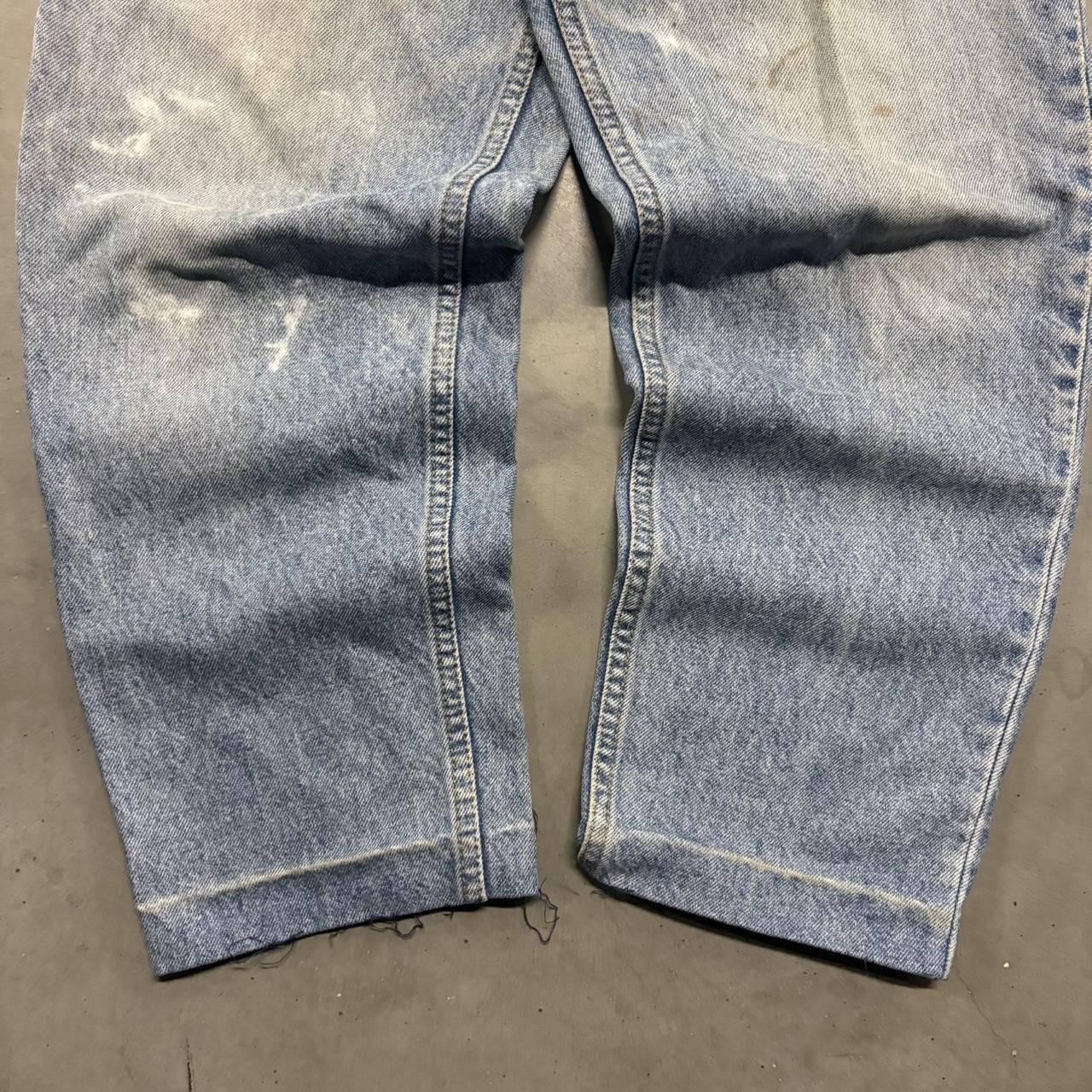 Levi's Crazy Vintage Y2K/2000s Levi’s 550 Light Wash Distressed Custom Denim Jeans! Size US 32 / EU 48 - 3 Thumbnail