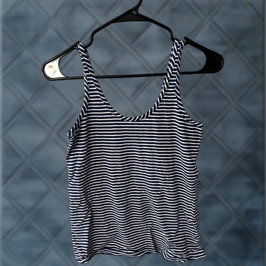 Gap Gap Body Blue Striped Tank Top Womens XS Sleeveless Scoop Neck Casual Size XS / US 0-2 / IT 36-38 - 1 Thumbnail
