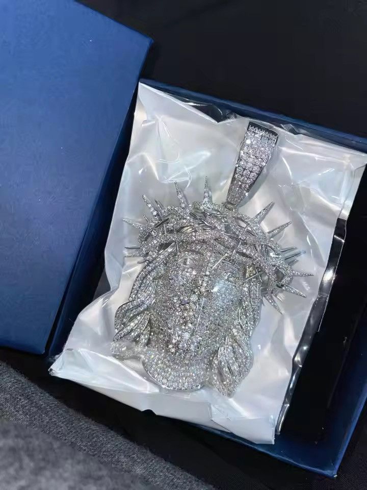 Jewelry Iced Out Ratten Jesus Necklace Pendant 60 cm Chain Size ONE SIZE - 4 Thumbnail