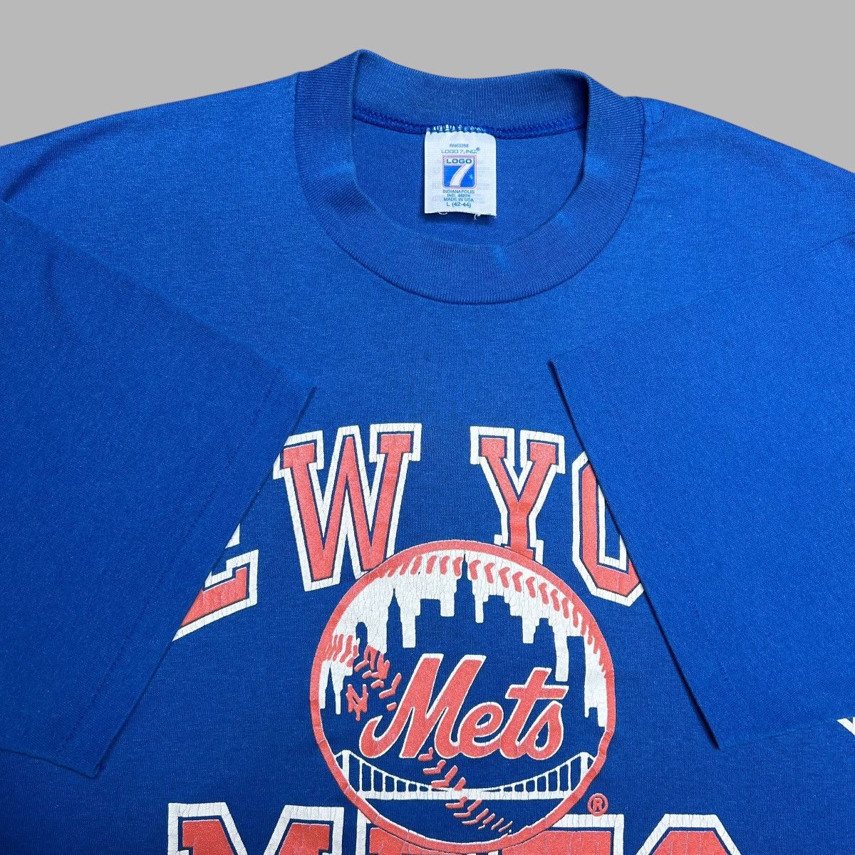 Logo 7 × MLB × Vintage Vintage 1988 MLB New York Mets Spell Out Graphic Logo 7 Tee Size US L / EU 52-54 / 3 - 2 Thumbnail
