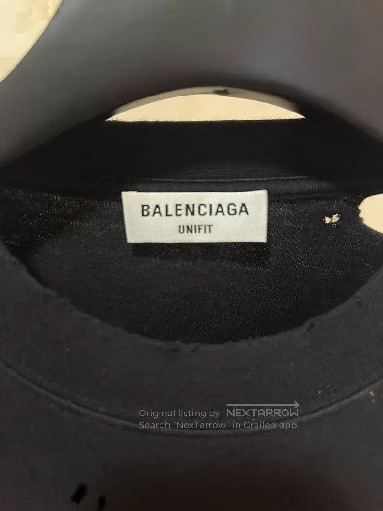 Balenciaga Balenciaga Black Destroyed Double B Scissor Long Sleeve Size US M / EU 48-50 / 2 - 2 Thumbnail