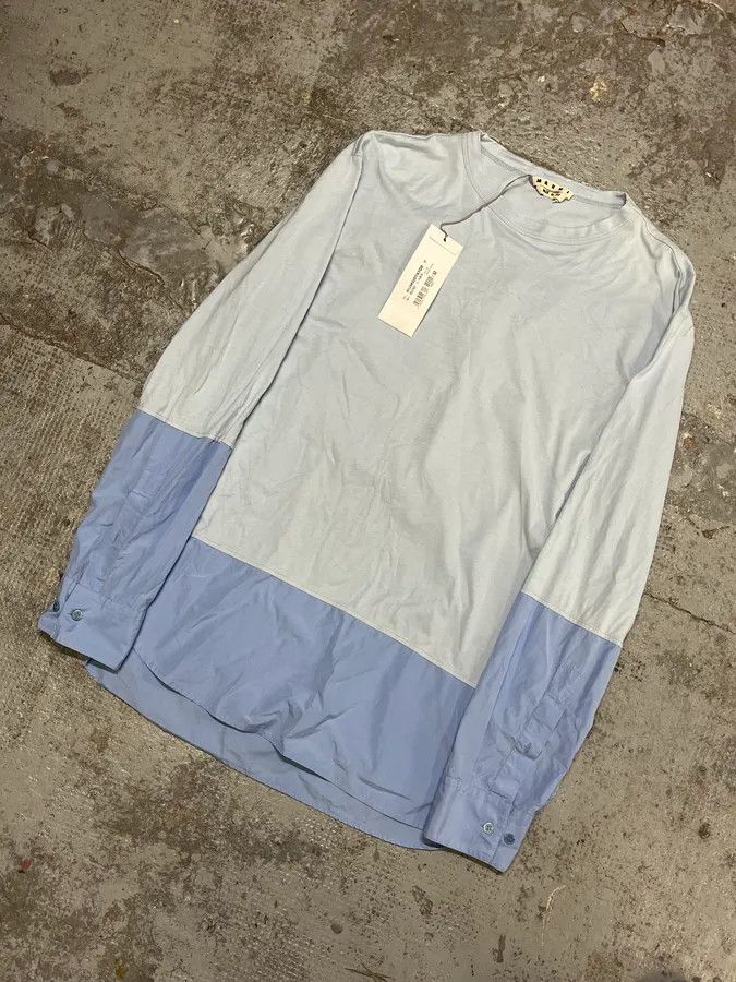 Marni AW2019 Marni Two Tone Blue Longsleeves Shirt Size US M / EU 48-50 / 2 - 4 Thumbnail