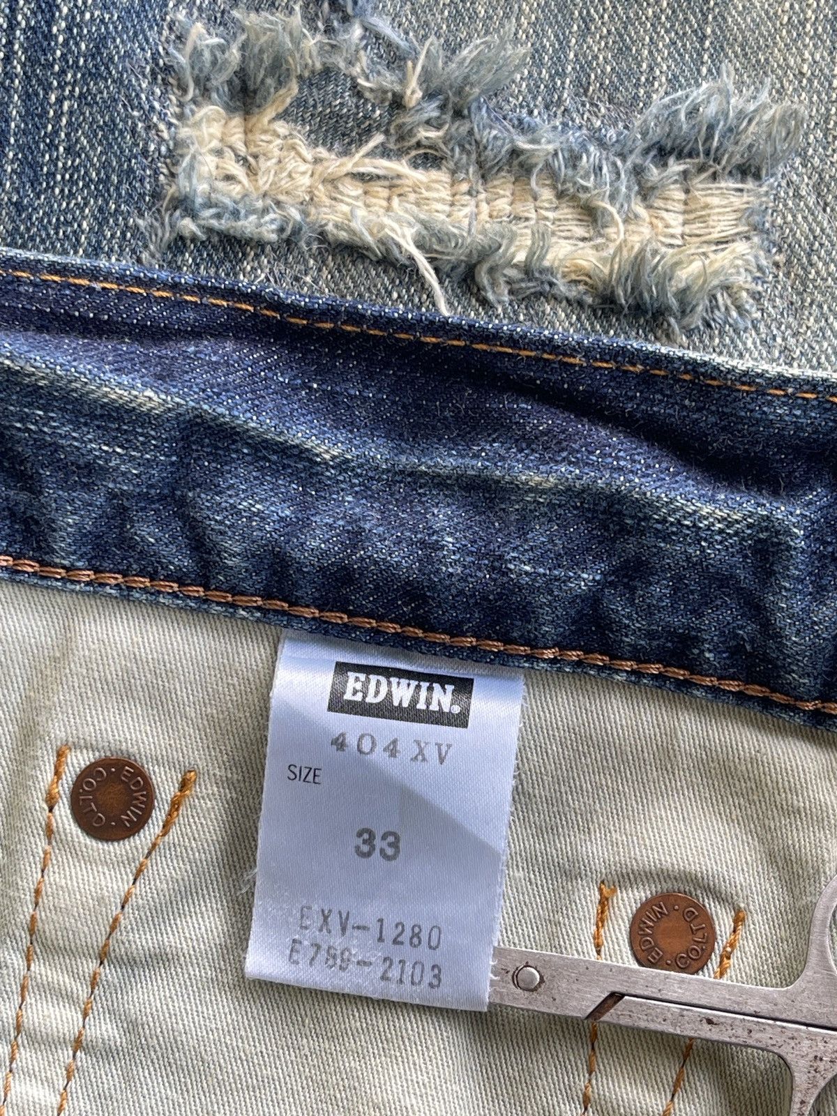 Vintage Vintage Edwin Distressed Rusty Denim Size US 34 / EU 50 - 12 Thumbnail