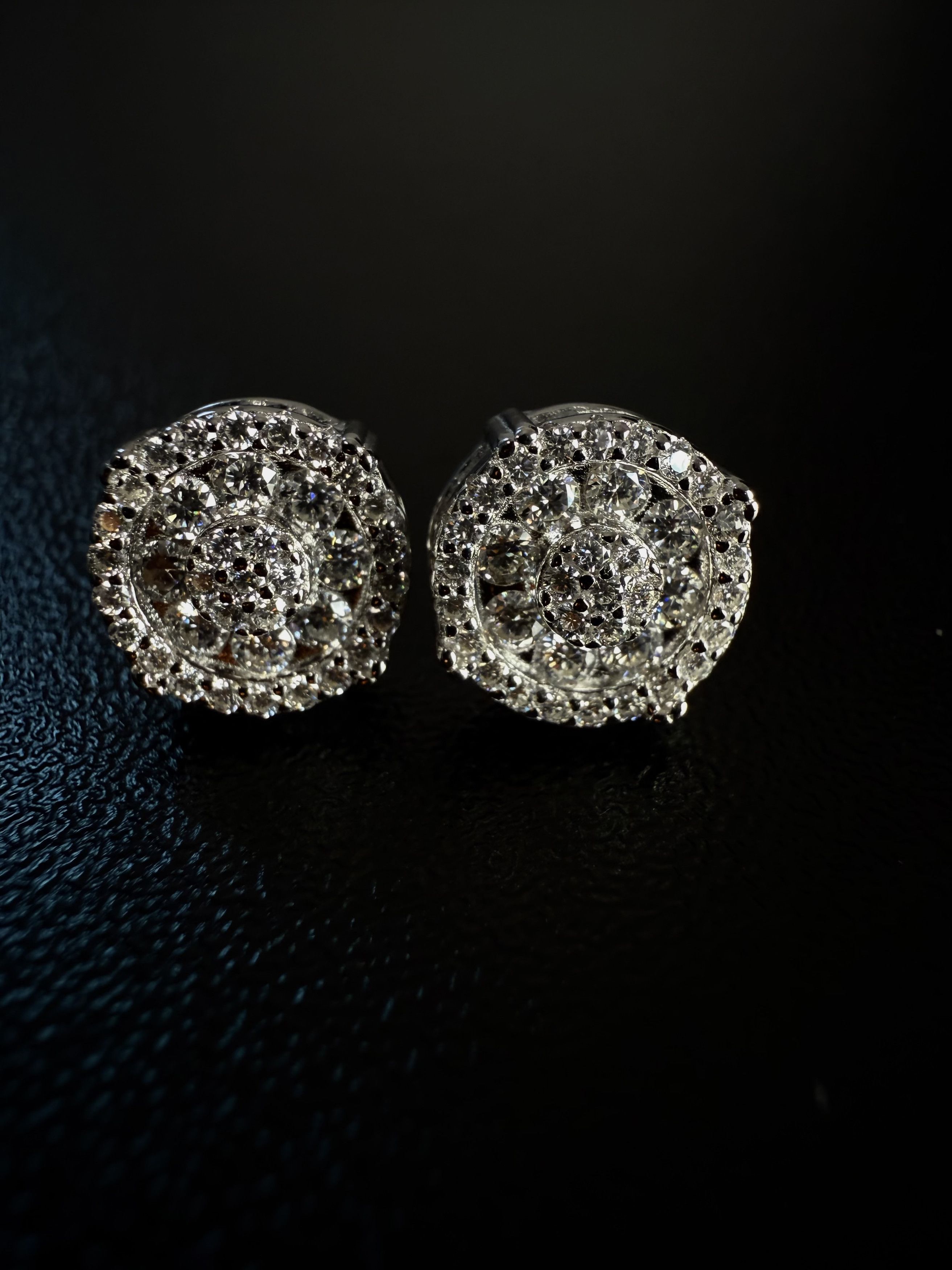 Other Royal Orbit Ice Crown moissanite Silver 925s earrings Size ONE SIZE - 1 Thumbnail