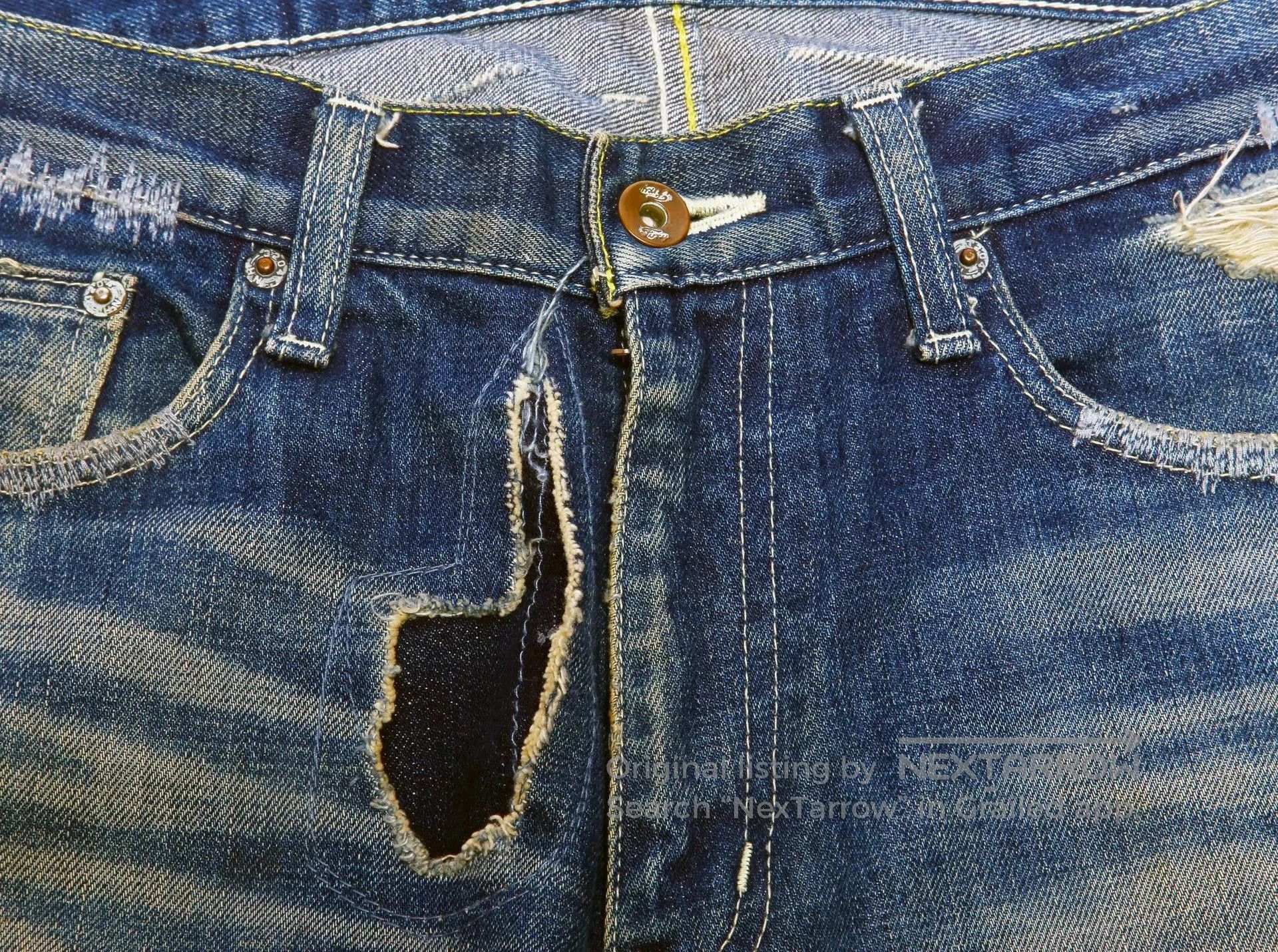 Neighborhood Blue Distressed Denim Jeans Size 28. Size US 28 / EU 44 - 4 Thumbnail