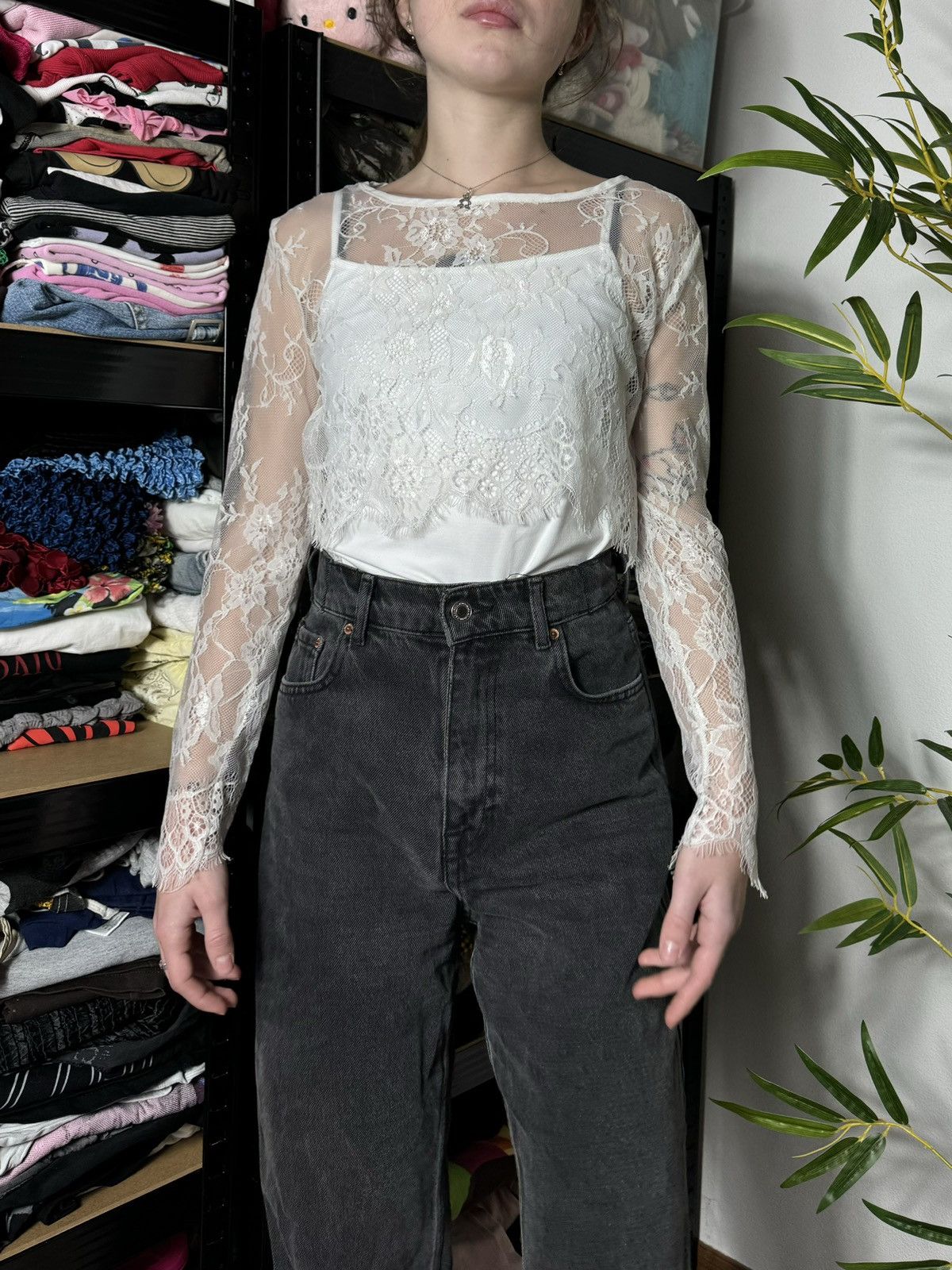 Vintage VINTAGE GUIPURE LACE RUCHES MESH LONG SLEEVE Size S / US 4 / IT 40 - 2 Thumbnail