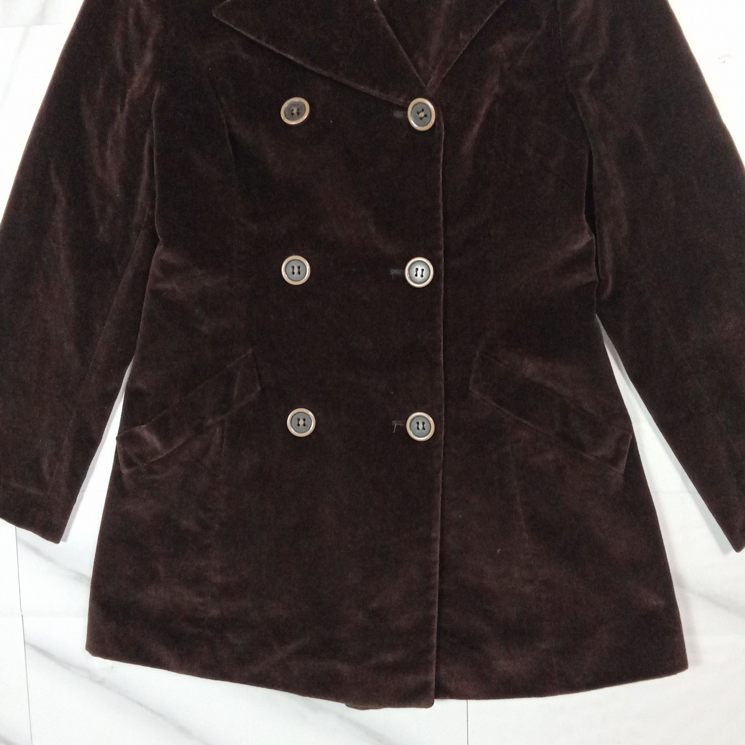 Dolce & Gabbana Archive - D&G Velvet Chocolate Long Coat Size M / US 6-8 / IT 42-44 - 3 Thumbnail