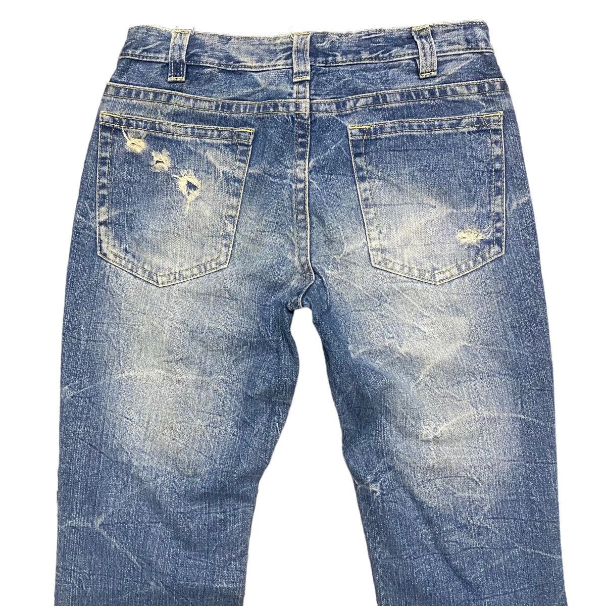 Japanese Brand Ozz-First Pinball Denim Flare Jeans Trashed Size US 30 / EU 46 - 11 Thumbnail