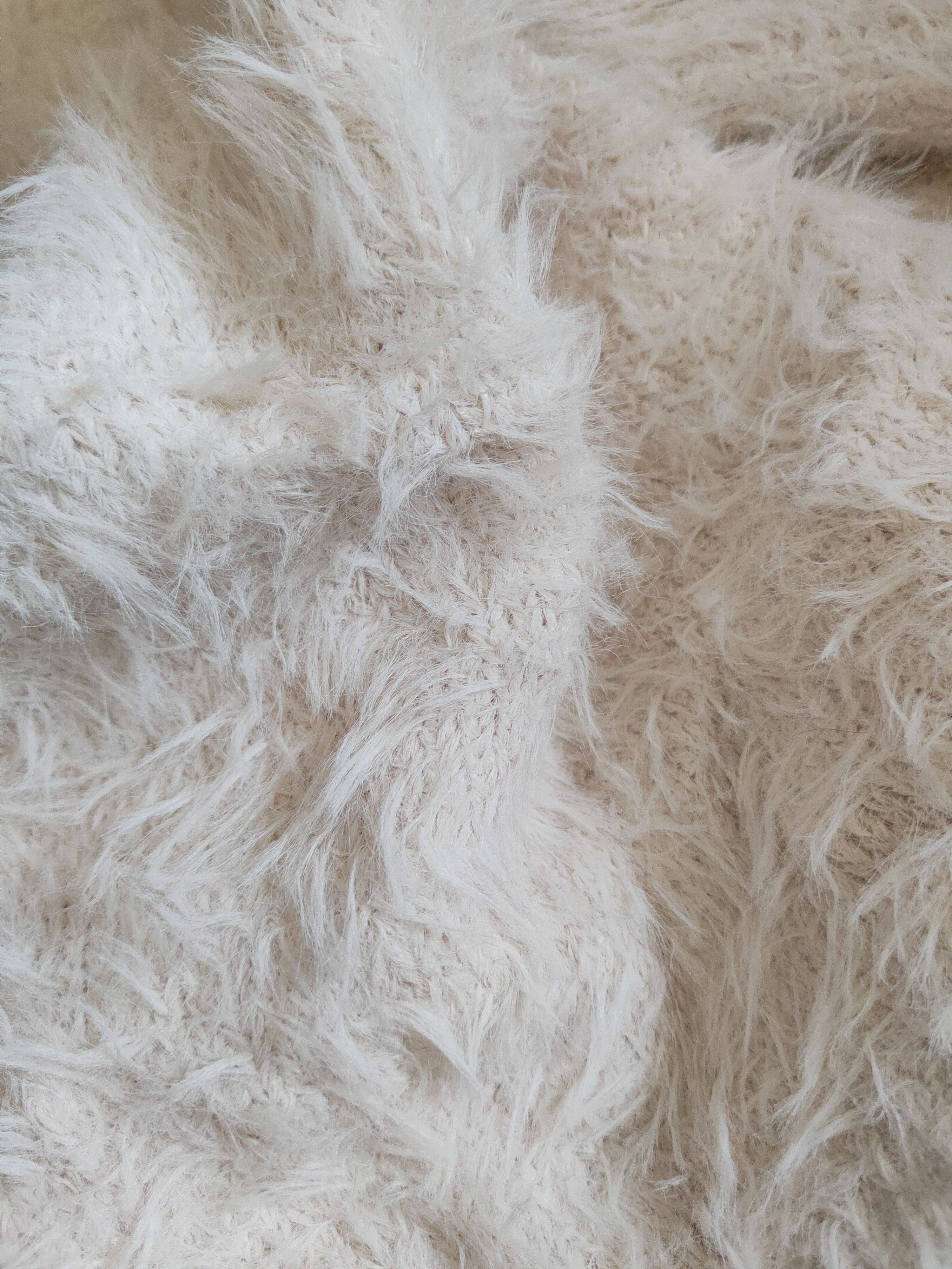 GU GU Cream Shag Shaggy Fur Mohair Knitwear #S2181 Size S / US 4 / IT 40 - 12 Thumbnail