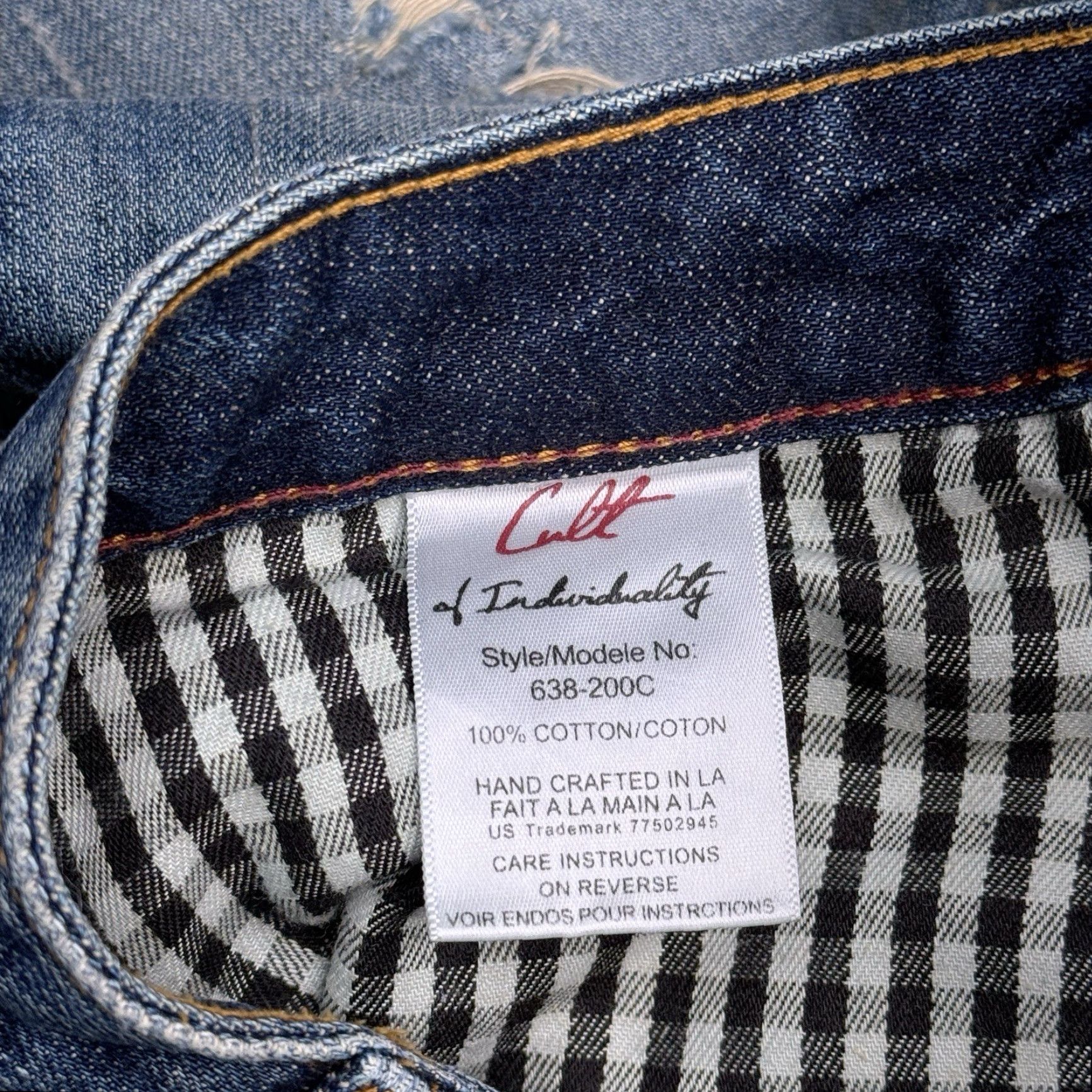 Cult Of Individuality Cult Of Individuality Rebel Straight Jeans Mens 34x34 Denim Distressed Blue 5-Pocket USA Grunge Vintage No Size US 34 / EU 50 - 6 Thumbnail