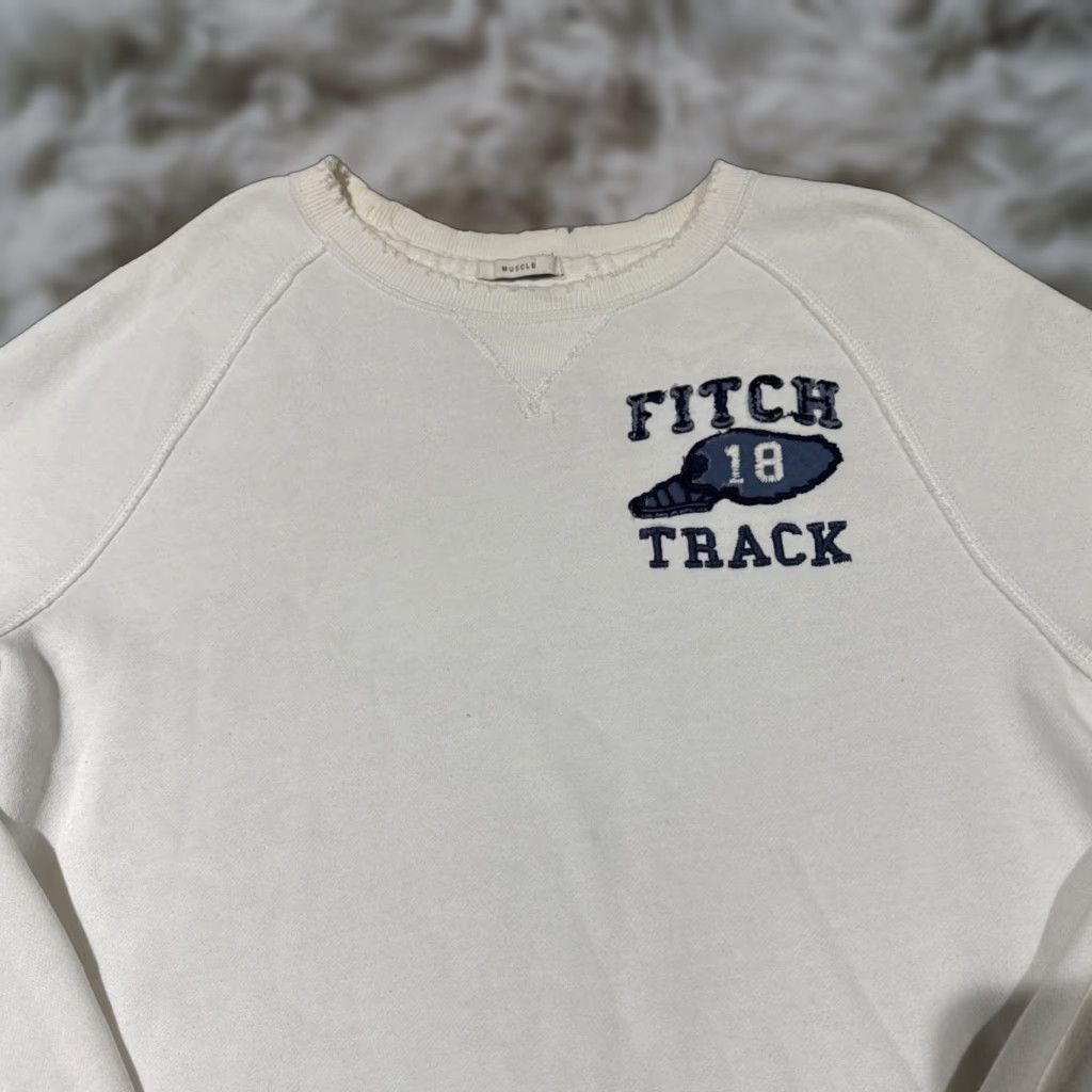 Abercrombie & Fitch Abercrombie & Fitch Shirt Mens Large White Muscle Sweatshirt Spellout Track Crew Size US L / EU 52-54 / 3 - 1 Thumbnail