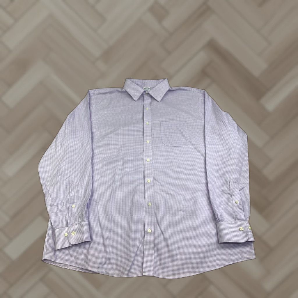 Brooks Brothers Brooks Brothers Dress Shirt Men 17.5 Purple Regular Shirt Work Formal 12918 Size 48R - 1 Thumbnail