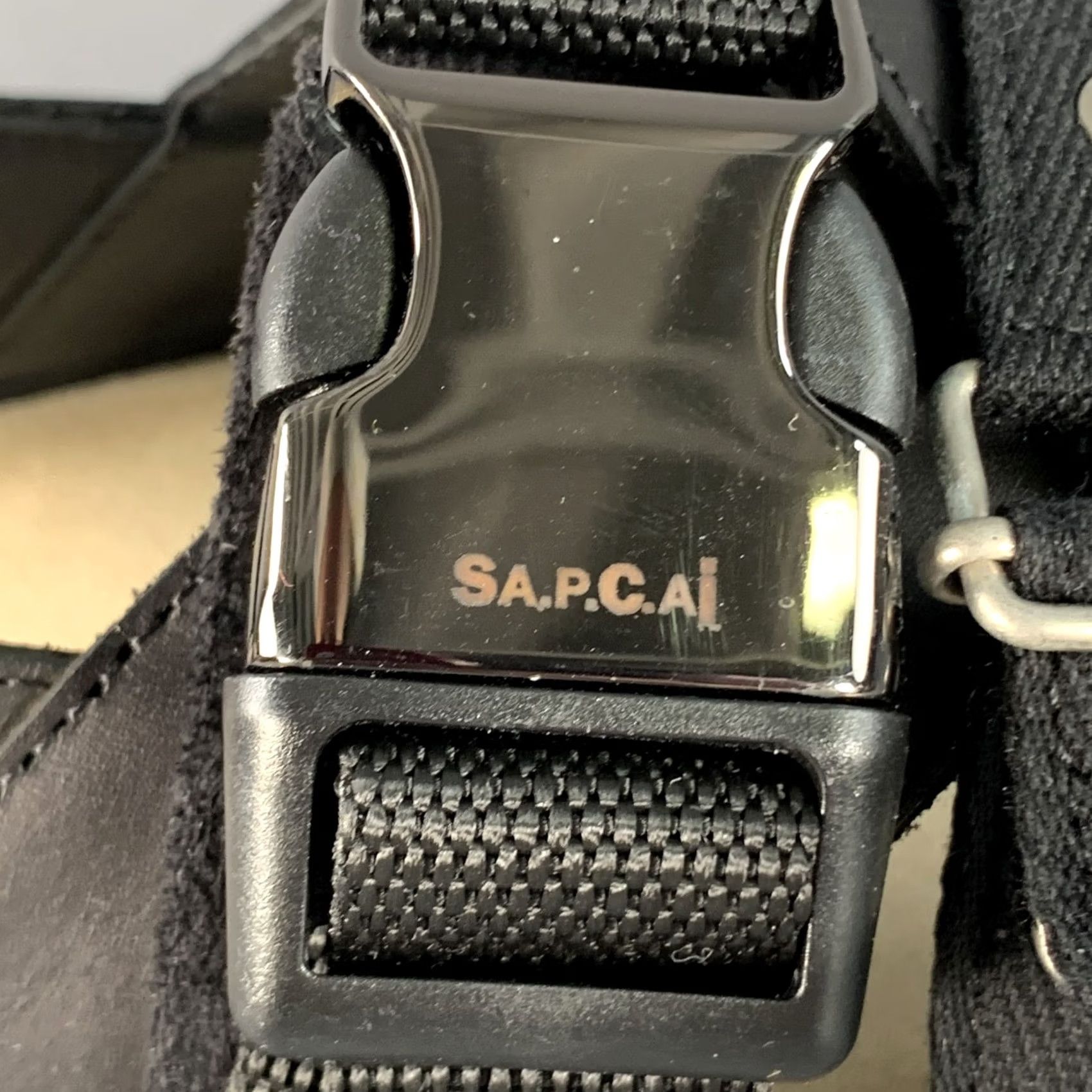 A.P.C. A.P.C. x SACAI "Jules" sandals in black leather with silver grommets Size ONE SIZE - 3 Thumbnail
