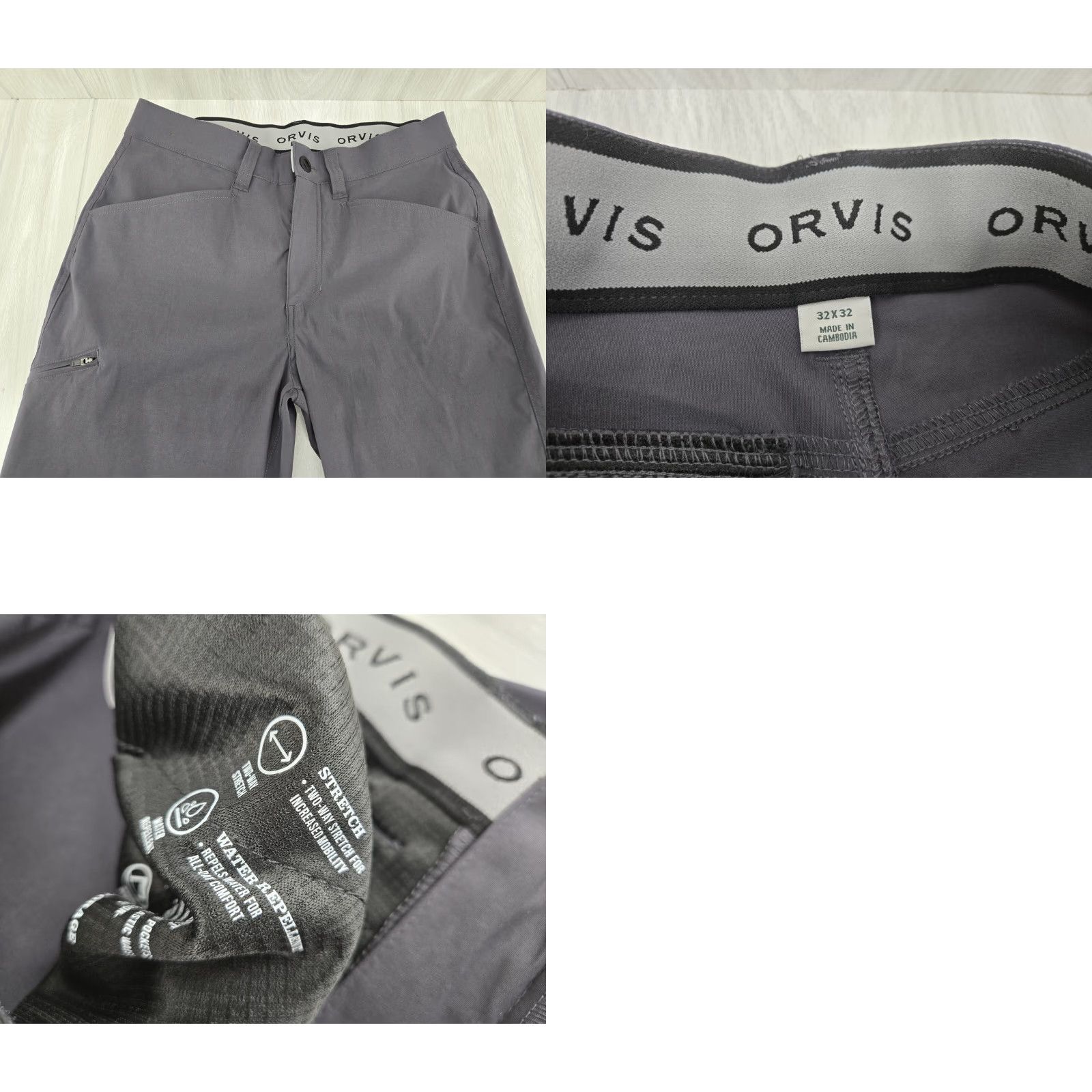 Orvis Orvis Pants Mens 32x32 Gray Chino Straight Leg Hiking Nylon Stretch Size US 32 / EU 48 - 8 Thumbnail