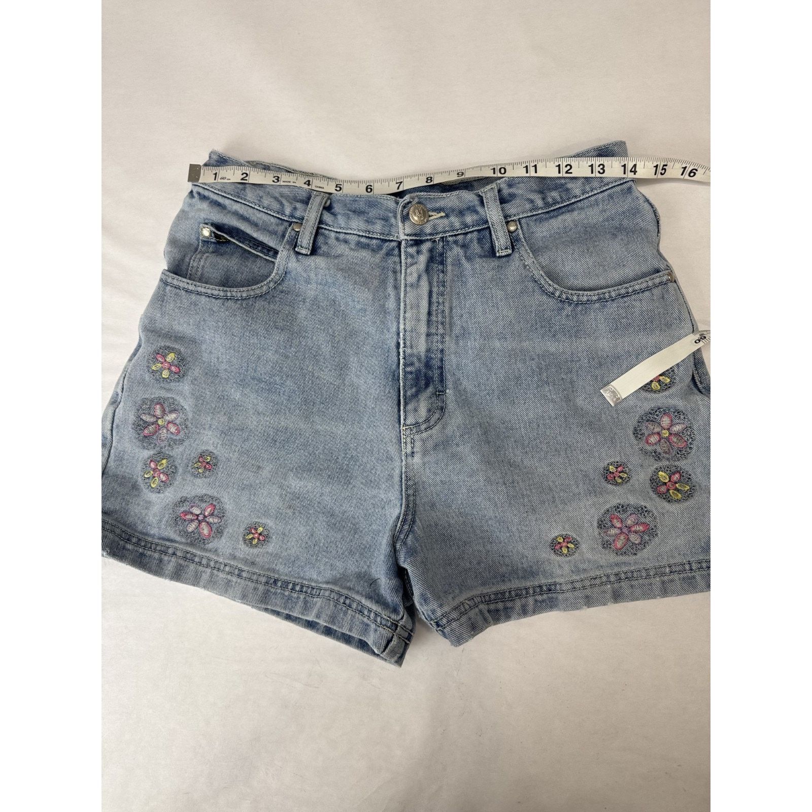 Other Vtg 80s No Excuses Embroidered Floral Jean Short Festival 9 Size 28" / US 6 / IT 42 - 4 Thumbnail