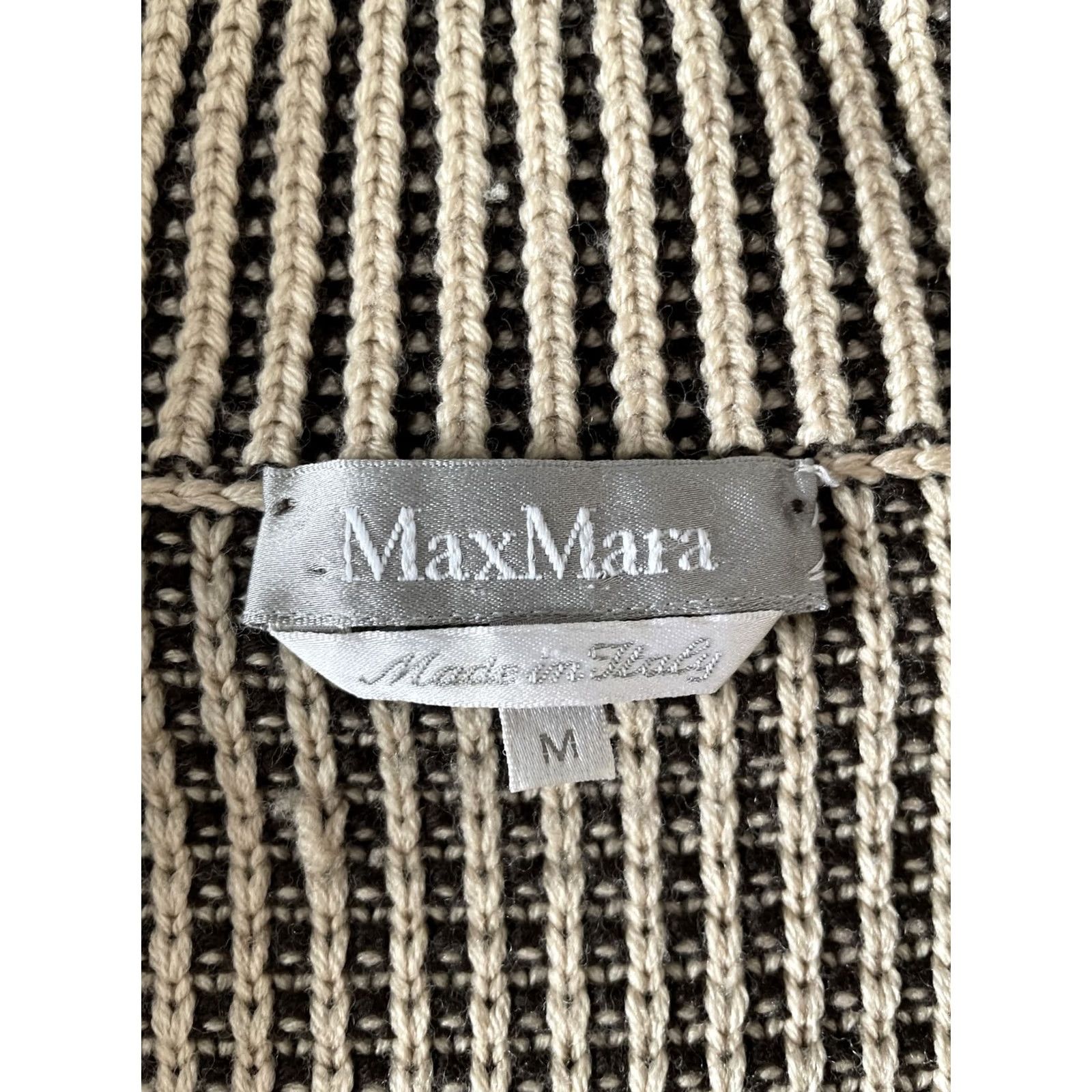 Max Mara VINTAGE Max Mara Cardigan Womens M Brown Virgin Wool Geometric Knit Open NY? (Note: question) Size M / US 6-8 / IT 42-44 - 3 Thumbnail