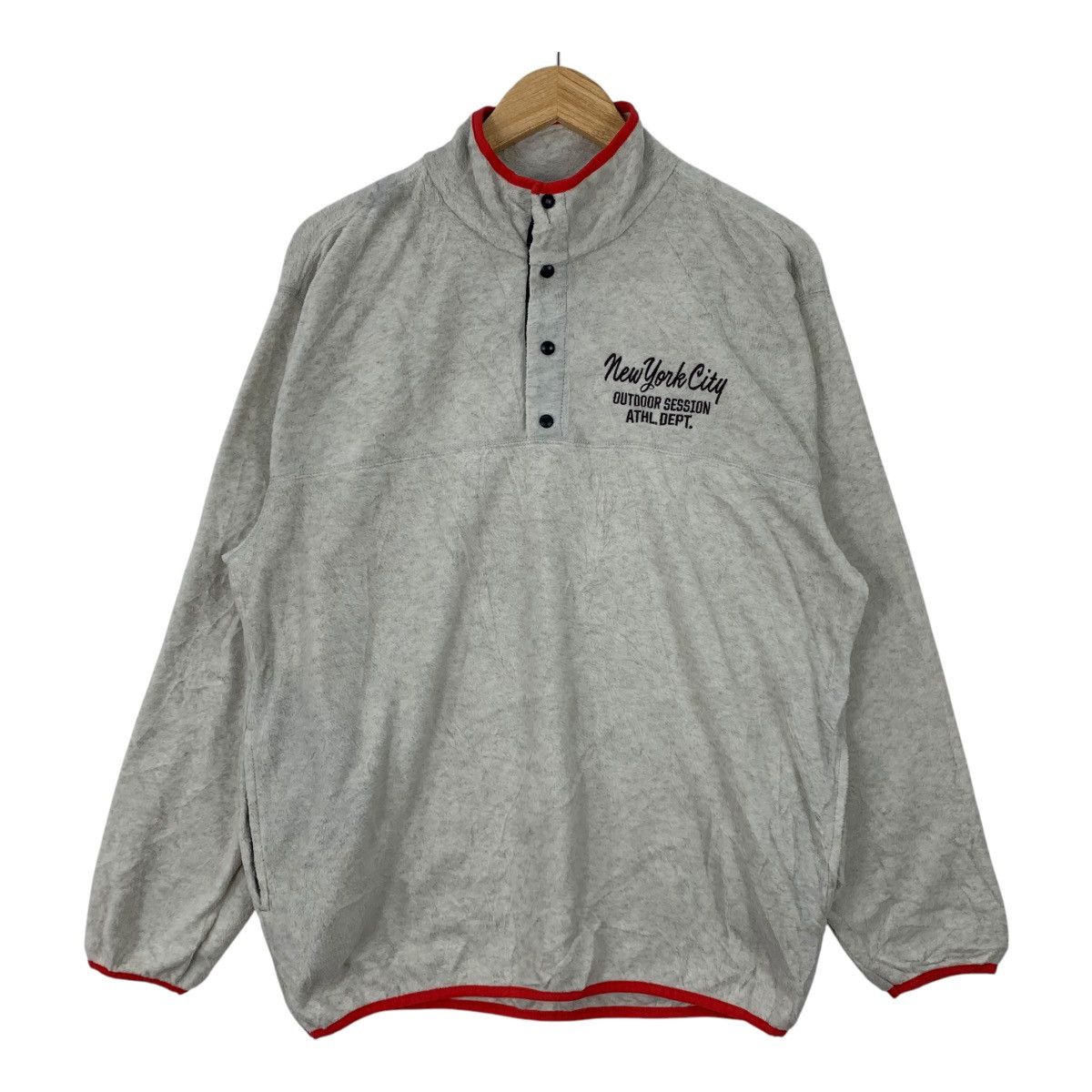 Vintage Vintage NEW YORK CITY Athletic Fleece Half Button Sweatshirt Size US L / EU 52-54 / 3 - 1 Thumbnail