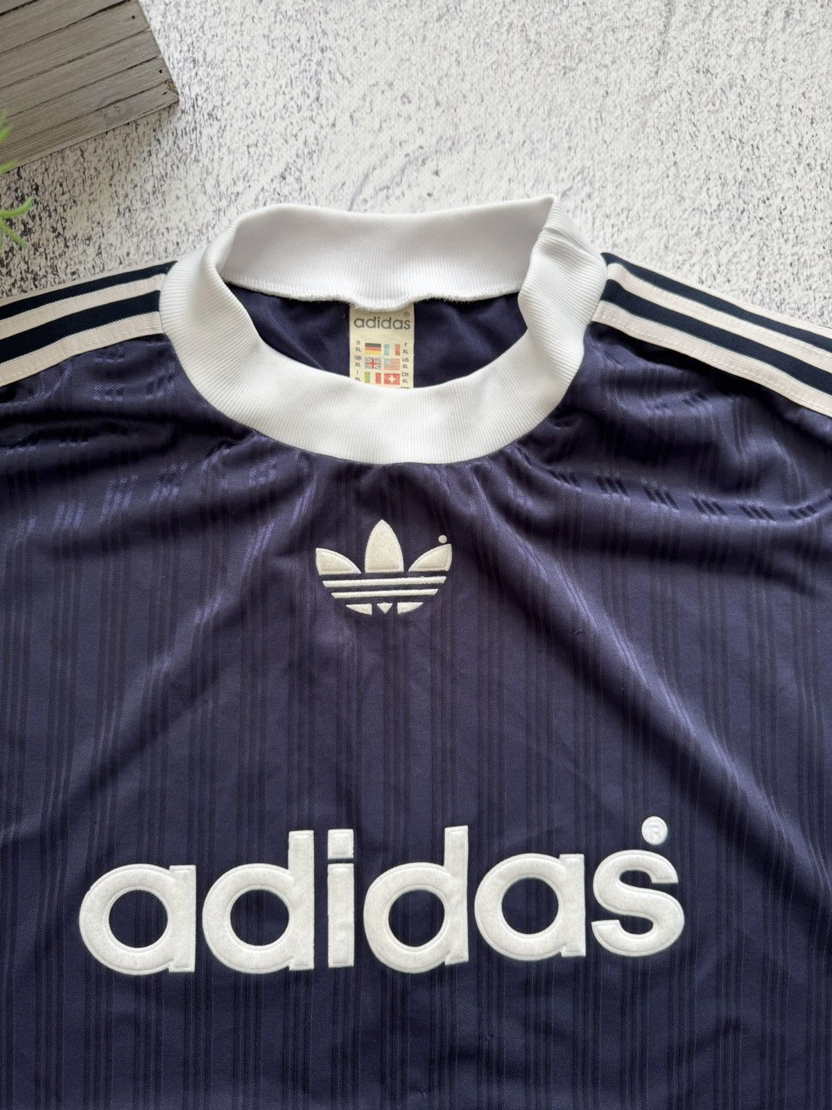 Adidas × Vintage 1990s adidas Template Shirt Jersey soccer football rare Size US XL / EU 56 / 4 - 2 Thumbnail