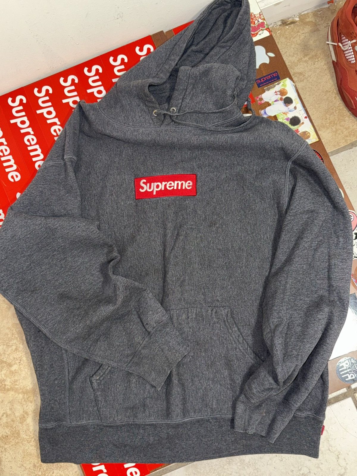 Supreme Sleeve Logo Hooded Sweatshirtグレー Supreme Logo Hoodie