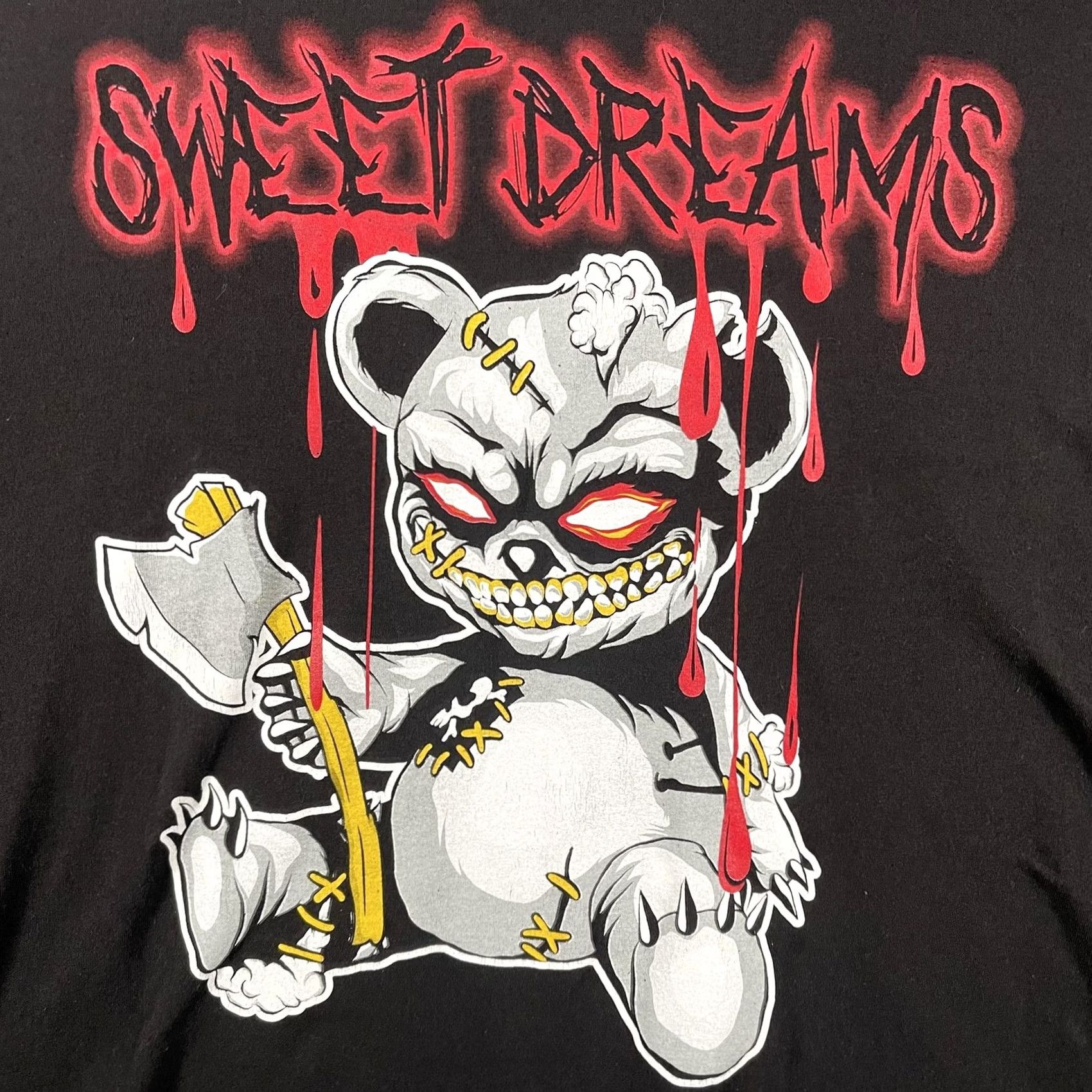 Vintage Sweet Dreams Shirt Mens 4XL Black Graphic Horror Teddy Bear Axe Streetwear Tee Size US XXL / EU 58 / 5 - 2 Thumbnail