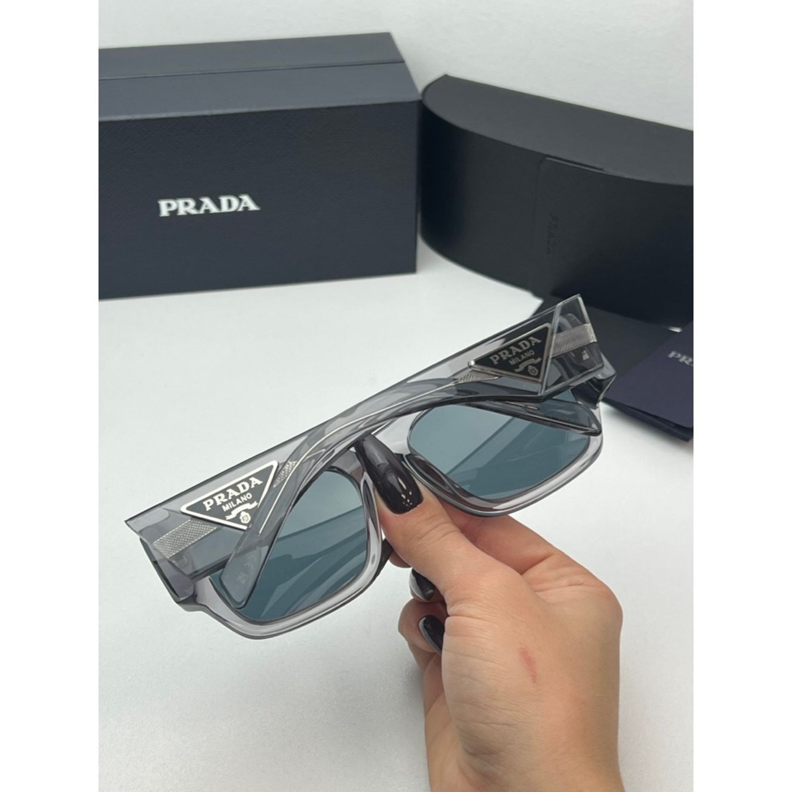 Prada NEW Prada PR10ZS Asphalt Grey Sunglasses Unisex $563 Size ONE SIZE - 7 Thumbnail