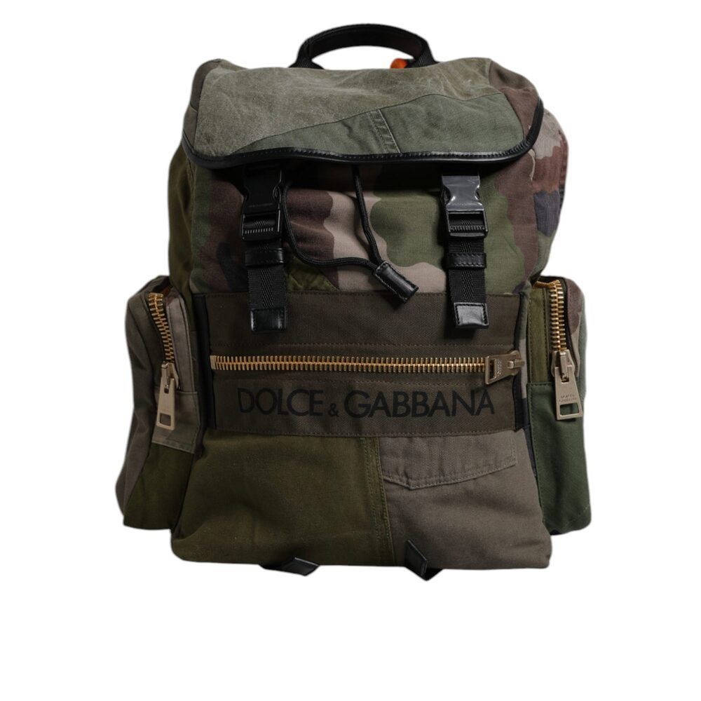 Dolce & Gabbana Dolce & Gabbana Military Green Patchwork School Backpack Bag Size ONE SIZE - 6 Thumbnail
