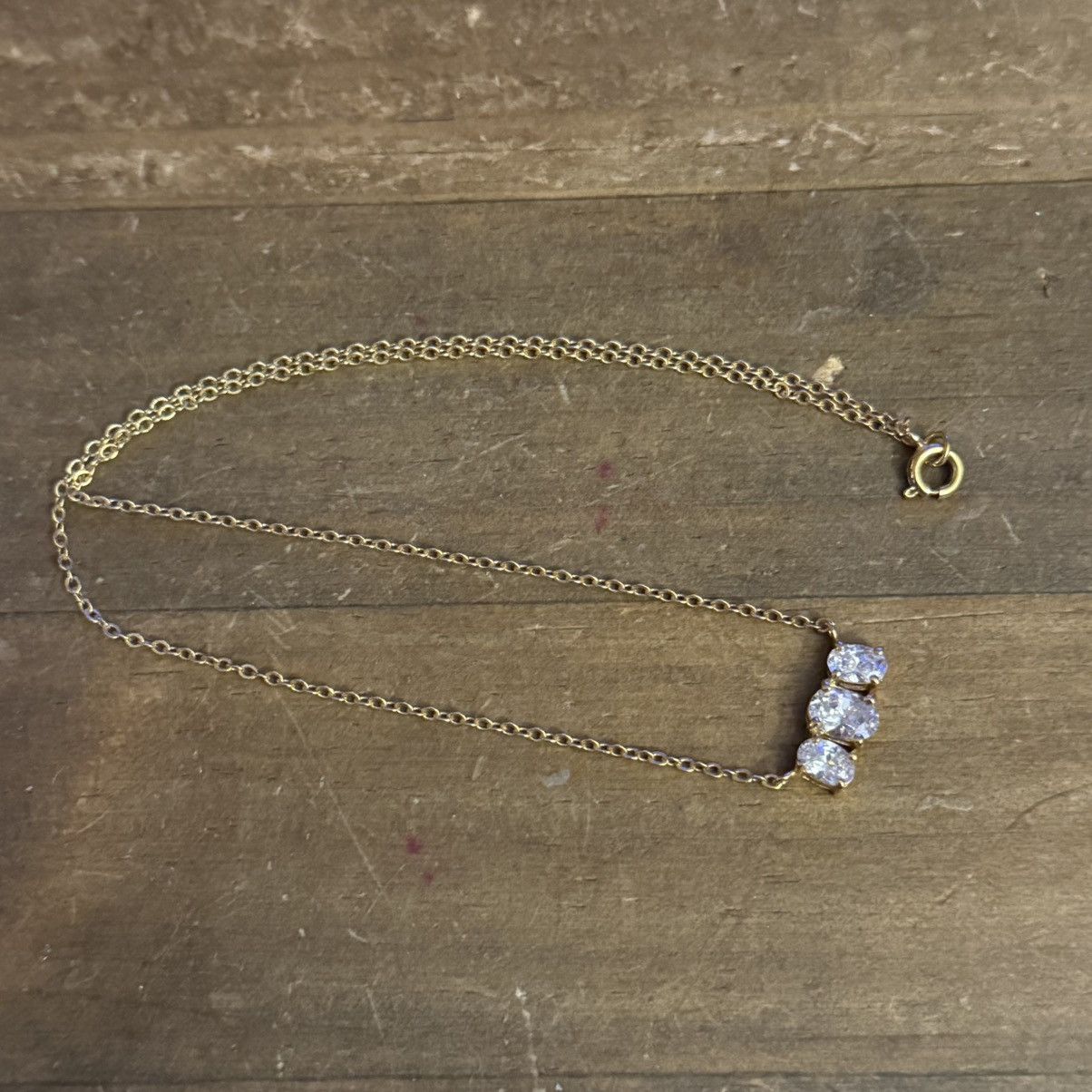 Vintage Vintage gold tone three stone necklace Size ONE SIZE - 6 Thumbnail