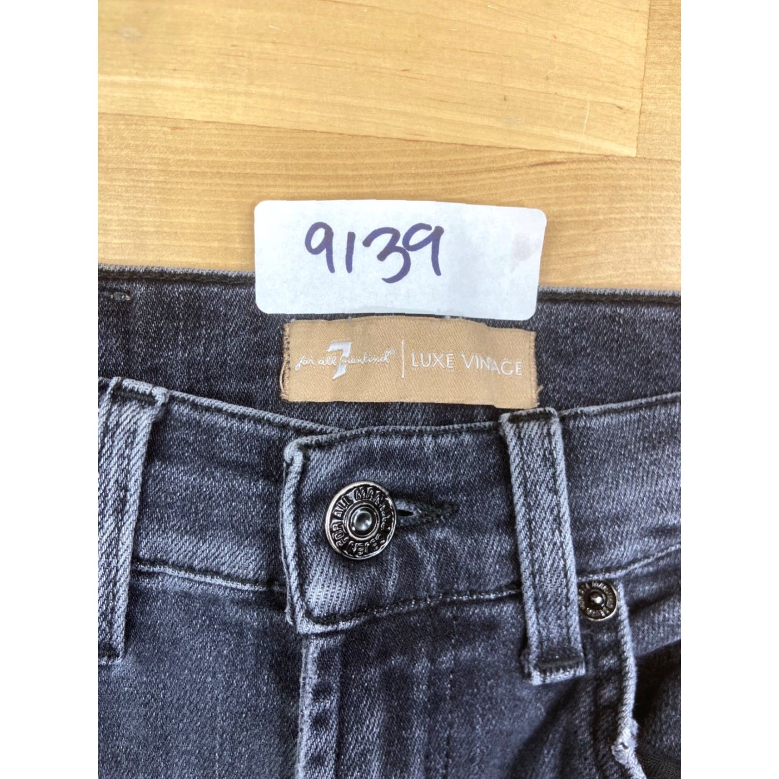 7 For All Mankind VINTAGE 7 For All Mankind Josefina Jeans Womens Slim Skinny Black 25 Denim Dark Casual Size 42" / US 20 - 2 Thumbnail