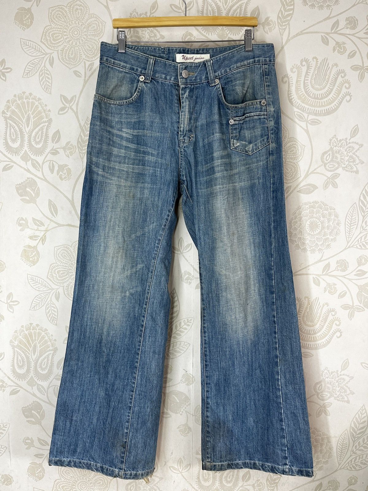 If Six Was Nine × The Upsetter Booty Cut Flare Distressed Denim Jeans Size US 32 / EU 48 - 4 Thumbnail