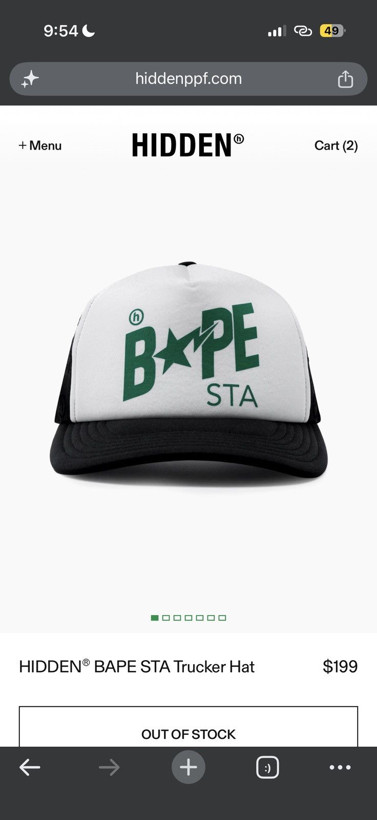 Bape BAPE X HIDDEN BAPE STA MESH CAP Size ONE SIZE - 9 Thumbnail