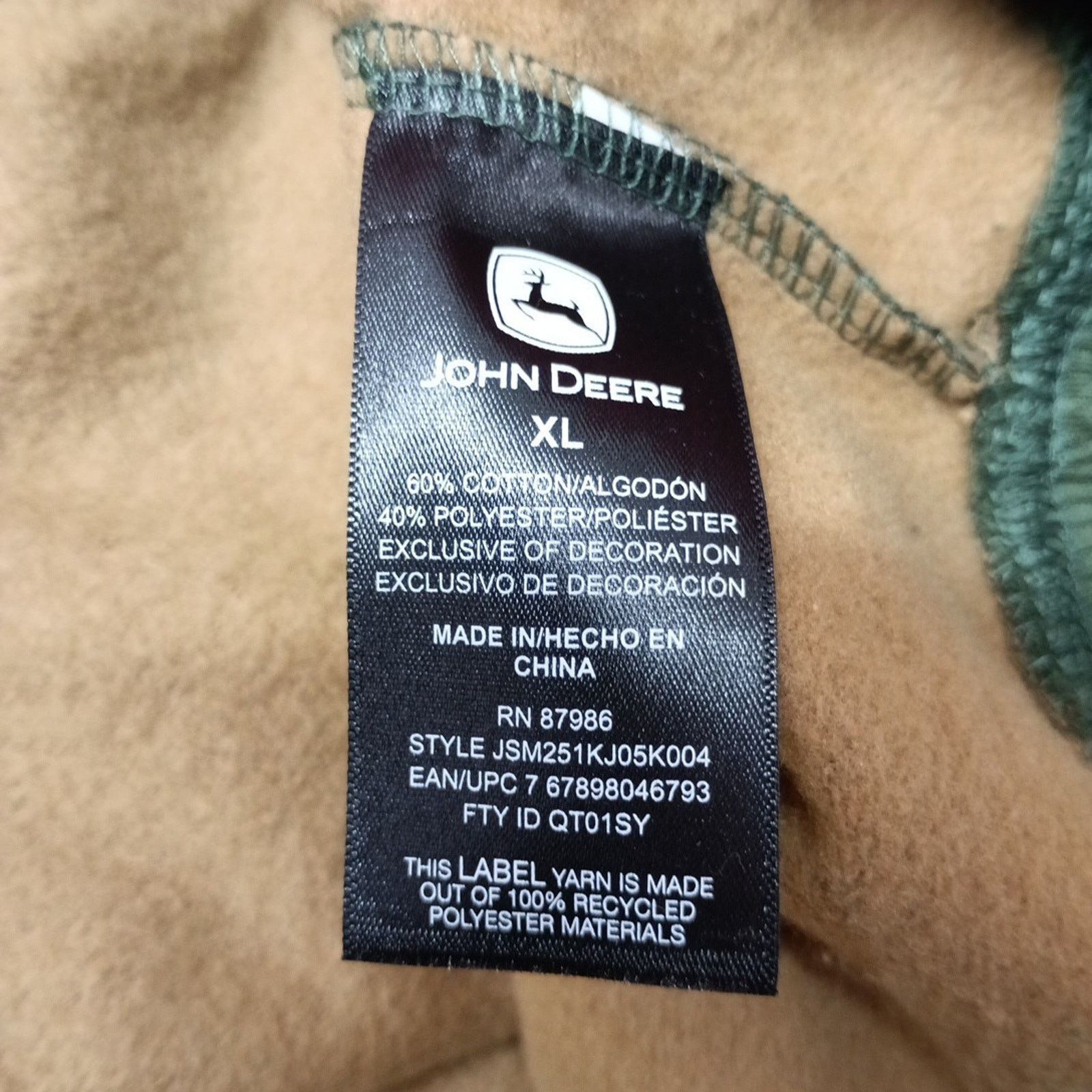 John Deere John Deere Hoodie Men's XL Core Camo Logo Outdoor Hunting Size US XL / EU 56 / 4 - 6 Thumbnail