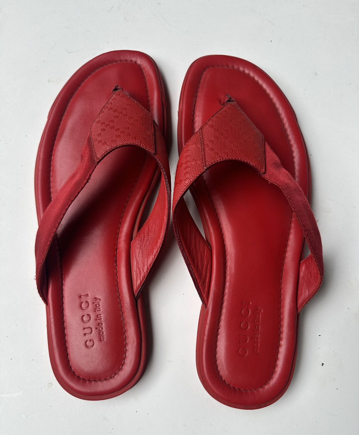 Red leather gucci slides online